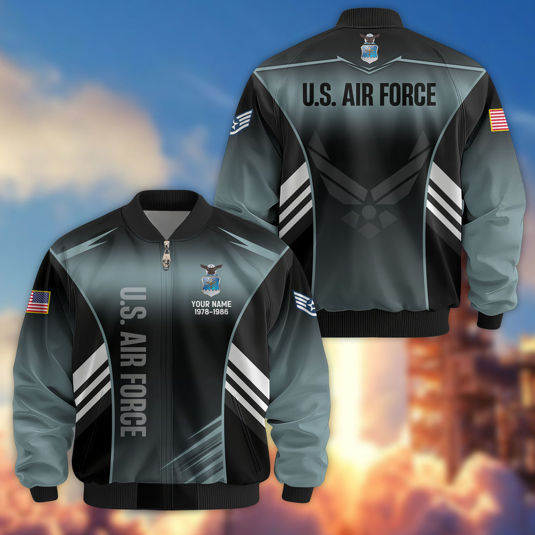 Premium Custom USAF Veteran Bomber Jacket VPVC805404, Gifts For US Air Force Veteran, Gifts On Father's Day, Veterans Day.