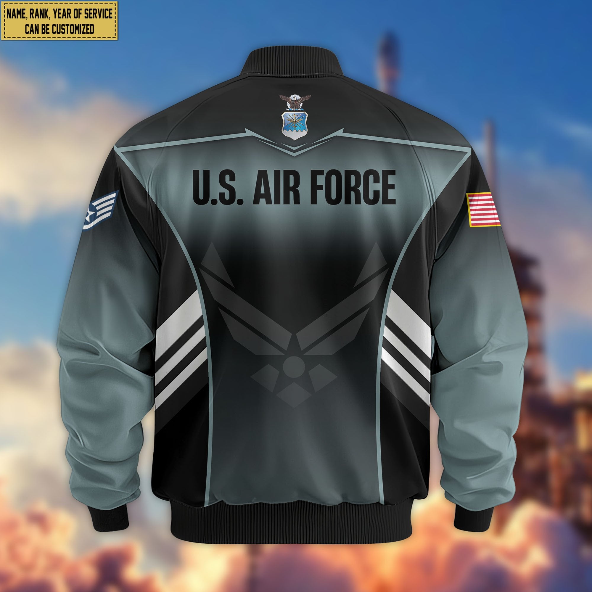 Premium Custom USAF Veteran Bomber Jacket VPVC805404, Gifts For US Air Force Veteran, Gifts On Father's Day, Veterans Day.
