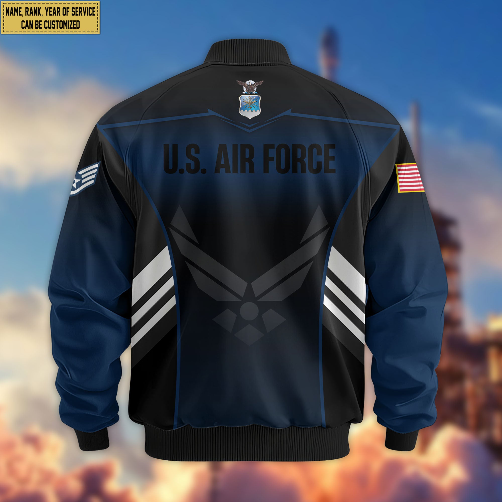 Premium Custom USAF Veteran Bomber Jacket VPVC805412, Gifts For US Air Force Veteran, Gifts On Father's Day, Veterans Day.