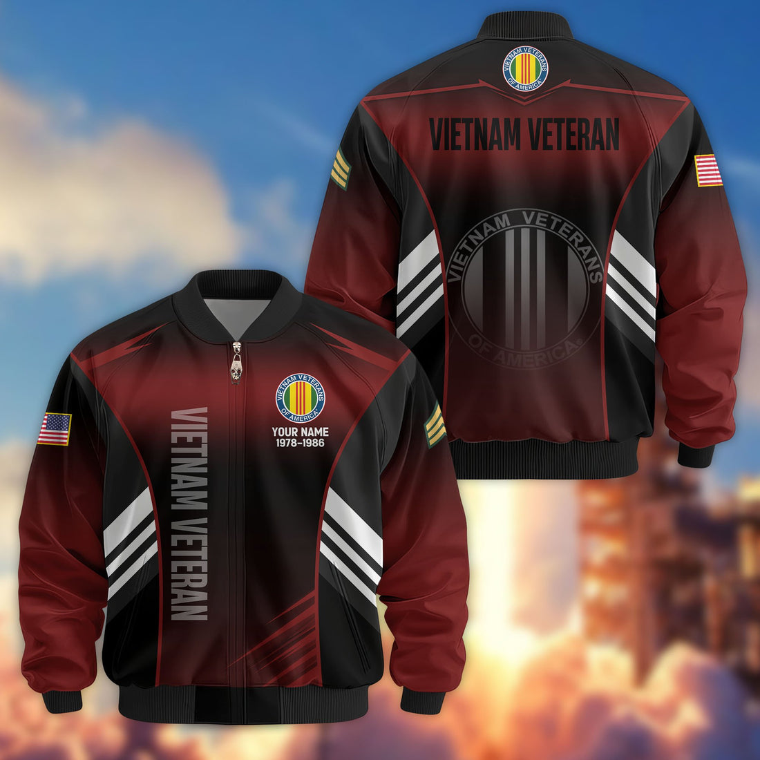 Premium Custom Vietnam Veteran Bomber Jacket VPVC805406, Gifts For Vietnam Veteran, Gifts On Father's Day, Veterans Day.