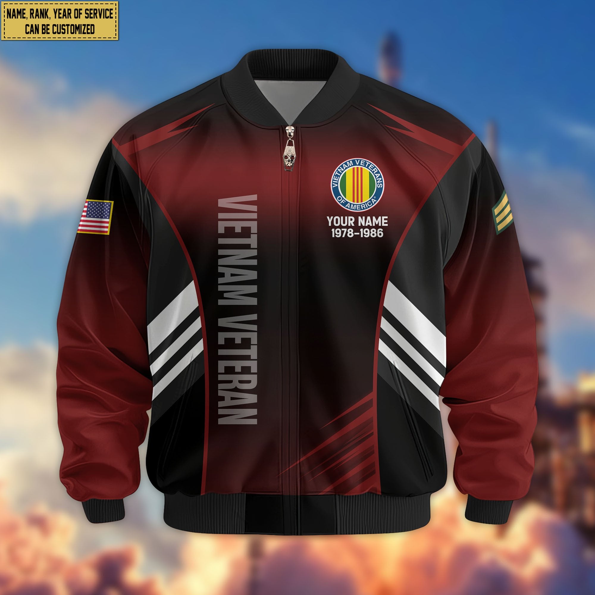 Premium Custom Vietnam Veteran Bomber Jacket VPVC805406, Gifts For Vietnam Veteran, Gifts On Father's Day, Veterans Day.