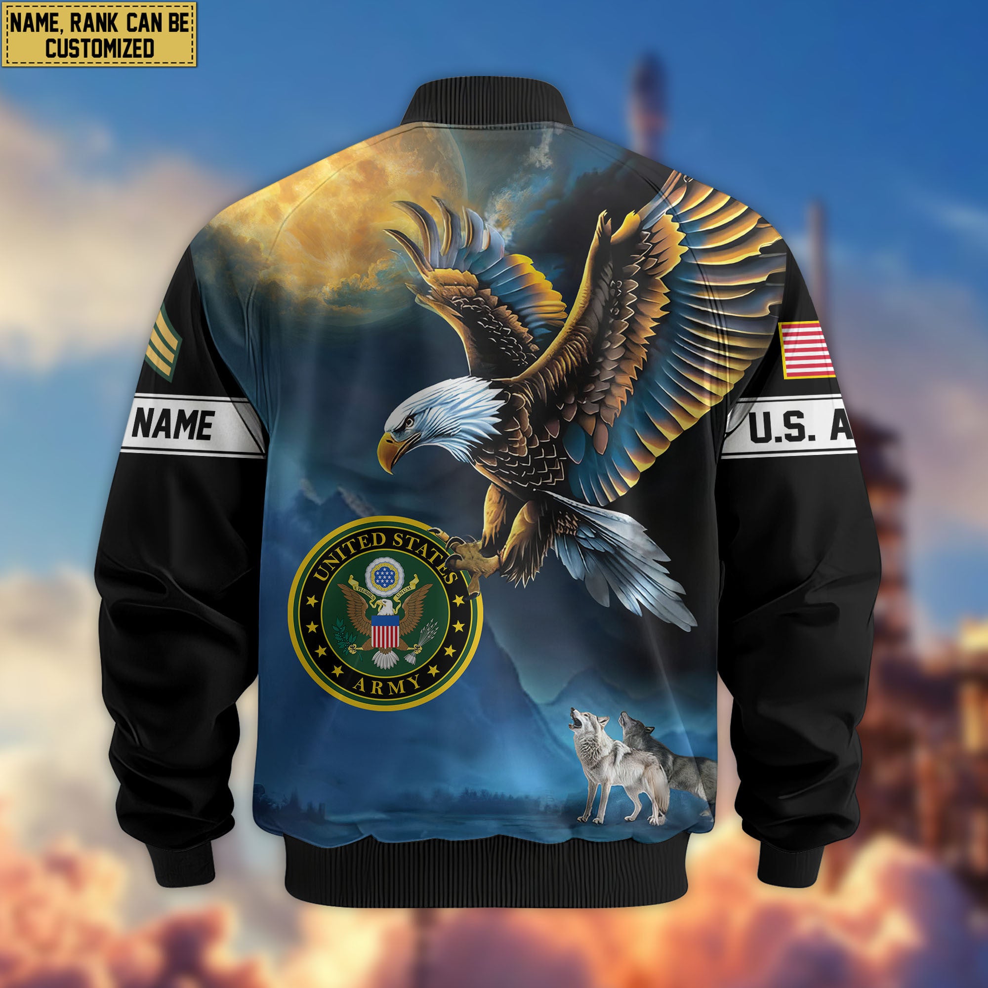 Premium Custom US Army Veteran Bomber Jacket VPVC805501, Gifts For US Army Veteran, Gifts On Father's Day, Veterans Day.