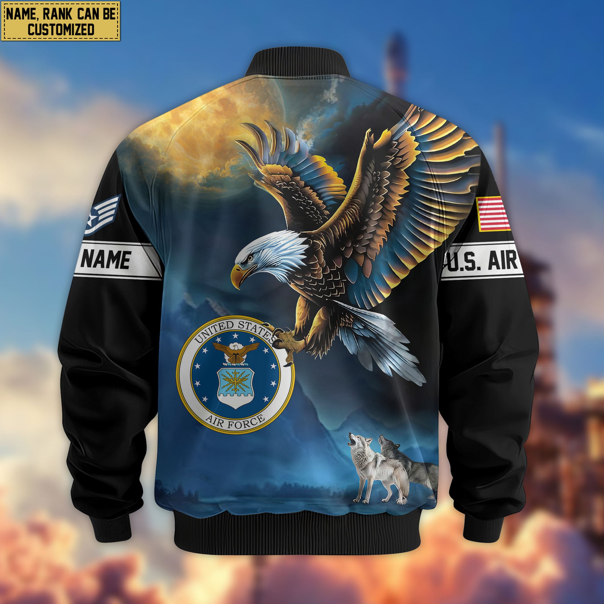 Premium Custom USAF Veteran Bomber Jacket VPVC805504, Gifts For US Air Force Veteran, Gifts On Father's Day, Veterans Day.