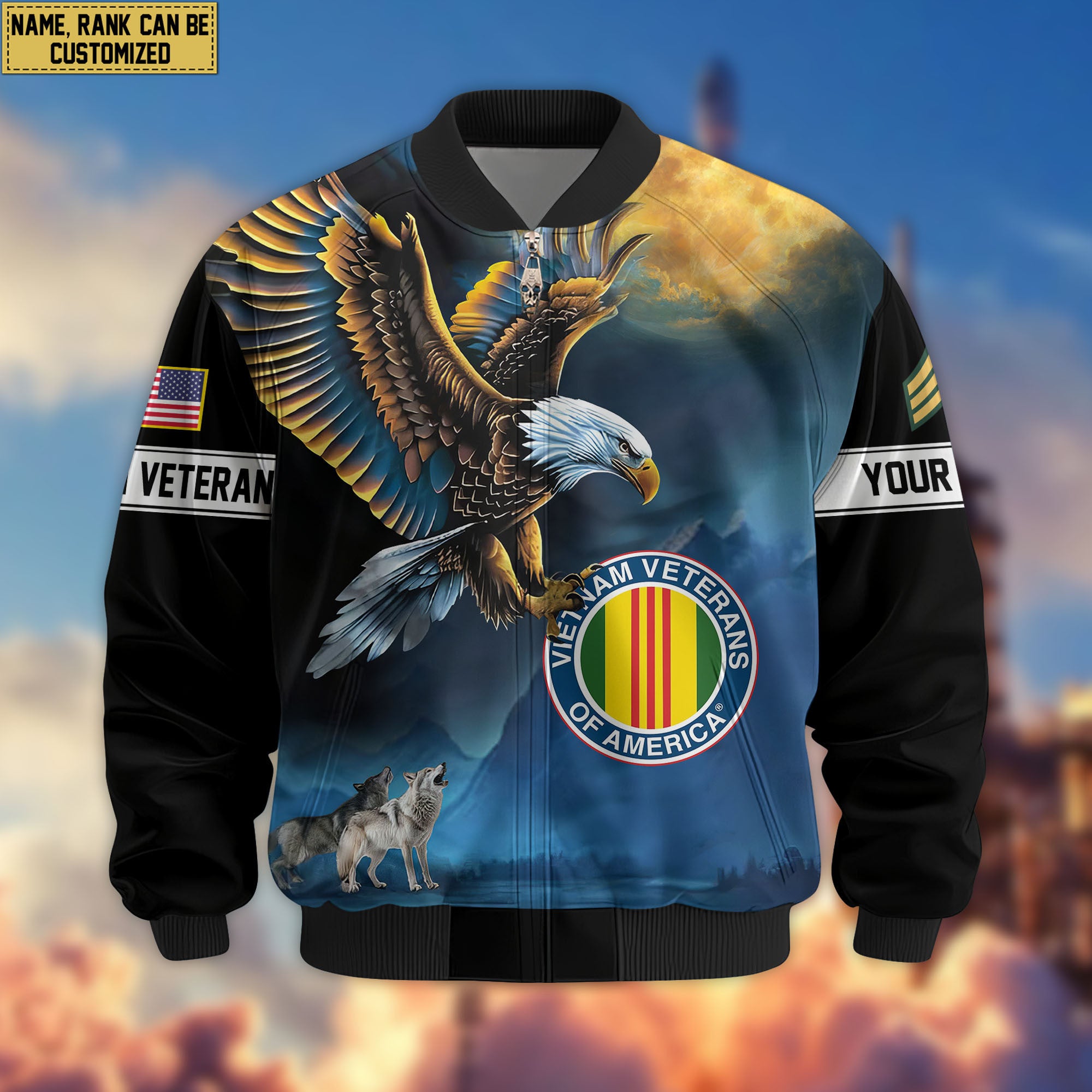 Premium Custom Vietnam Veteran Bomber Jacket VPVC805506, Gifts For Vietnam Veteran, Gifts On Father's Day, Veterans Day.