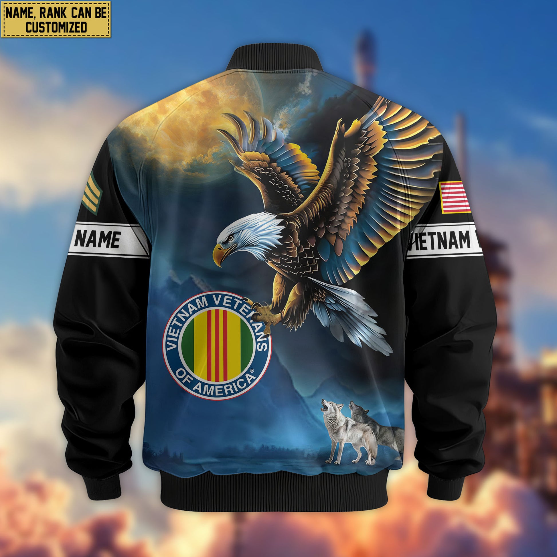 Premium Custom Vietnam Veteran Bomber Jacket VPVC805506, Gifts For Vietnam Veteran, Gifts On Father's Day, Veterans Day.