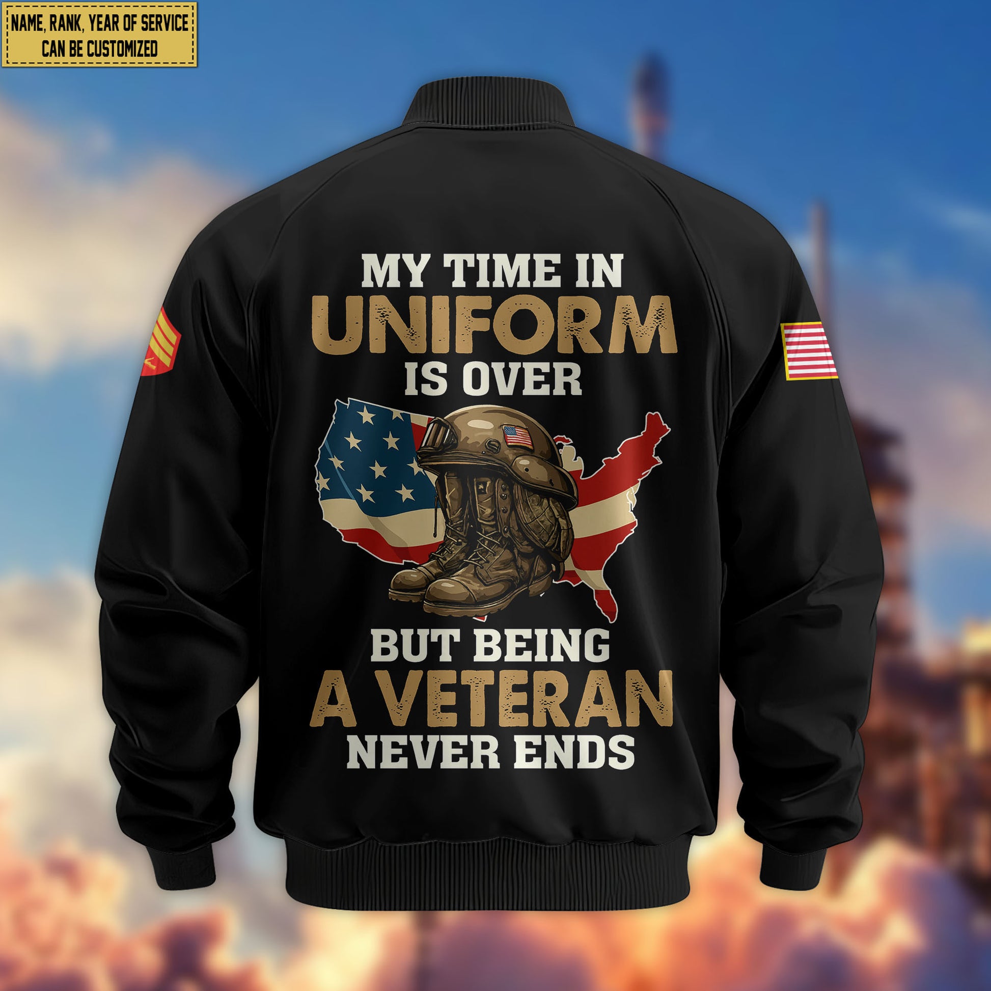 Premium Custom USMC Veteran Bomber Jacket VPVC805603, Gifts For US Marine Veteran, Gifts On Father's Day, Veterans Day.