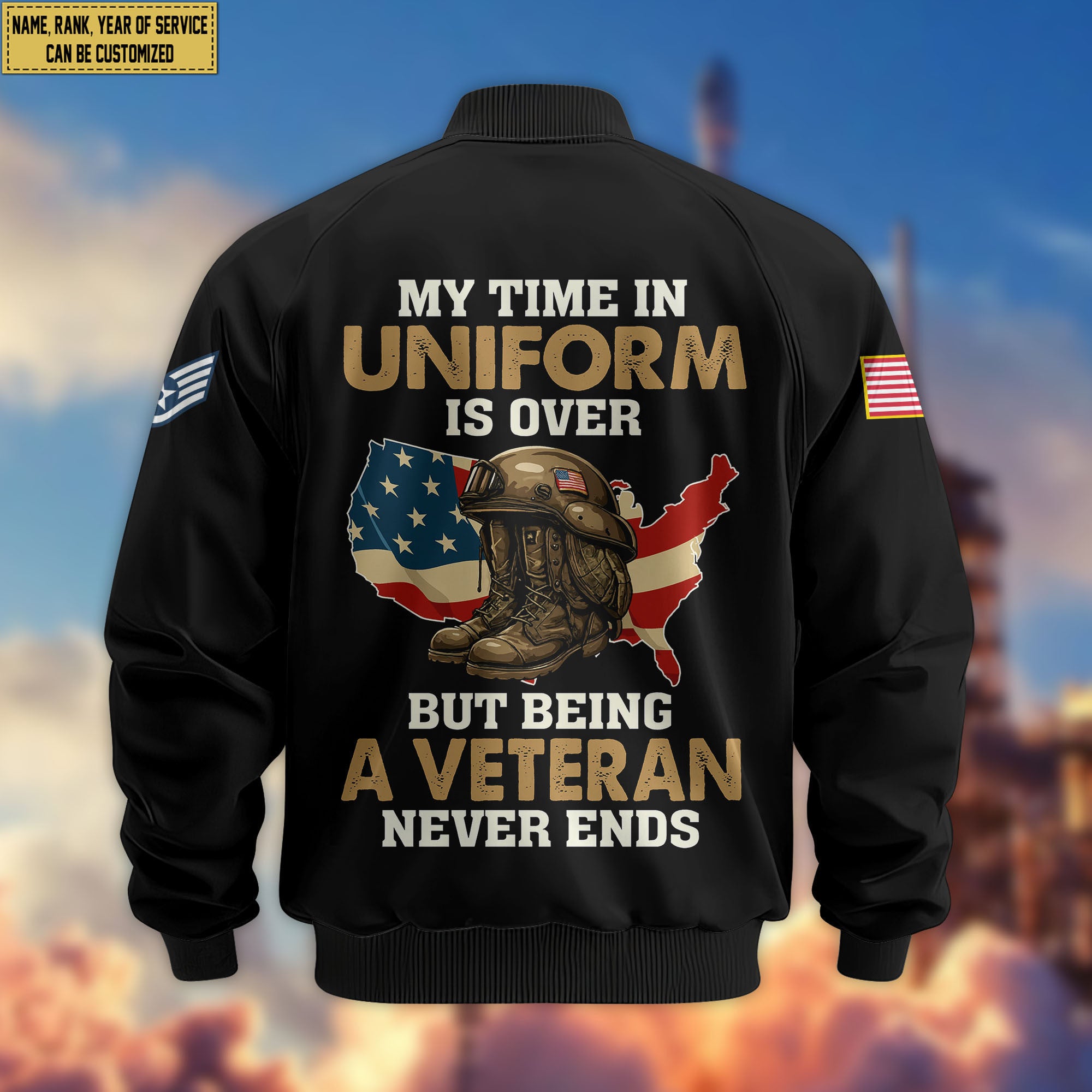 Premium Custom USAF Veteran Bomber Jacket VPVC805604, Gifts For US Air Force Veteran, Gifts On Father's Day, Veterans Day.