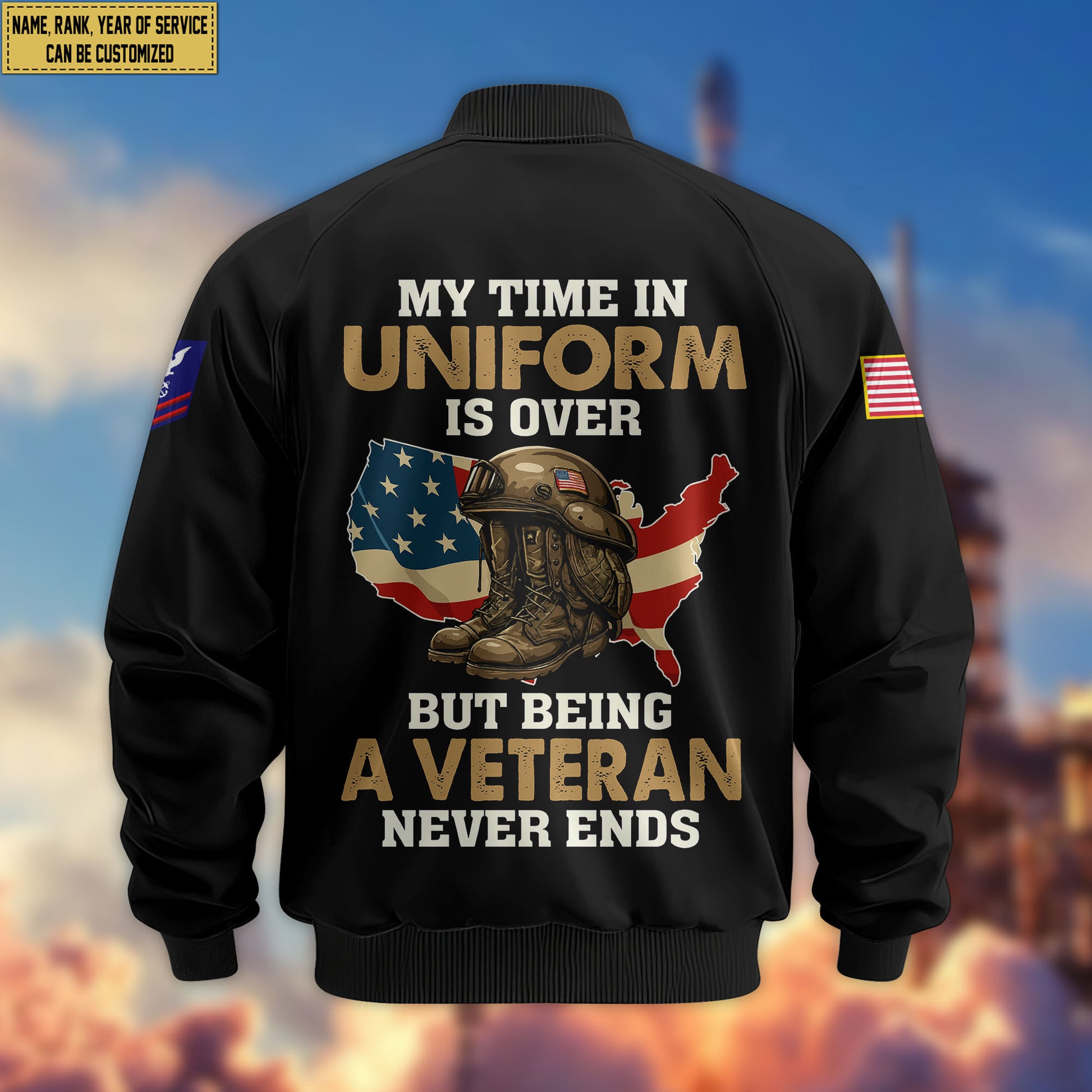 Premium Custom USCG Veteran Bomber Jacket VPVC805605, Gifts For Coast Guard Veteran, Gifts On Father's Day, Veterans Day.