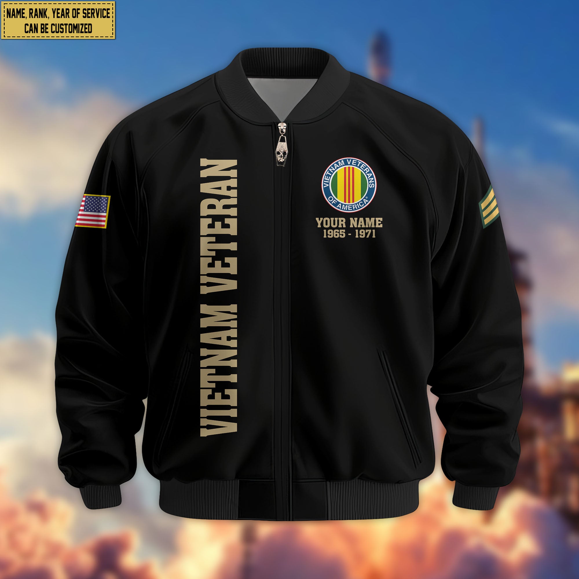 Premium Custom Vietnam Veteran Bomber Jacket VPVC805606, Gifts For Vietnam Veteran, Gifts On Father's Day, Veterans Day.