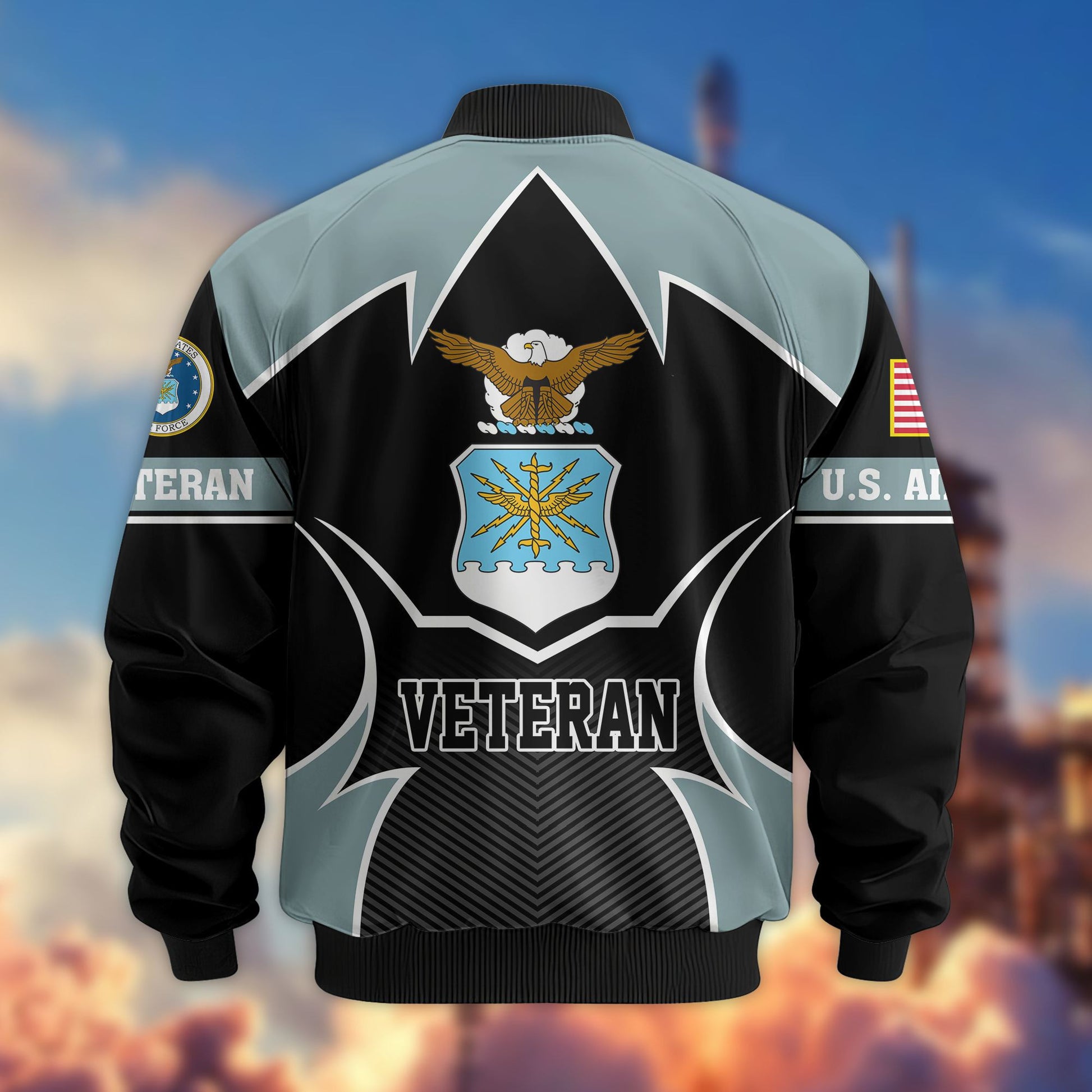 Premium US Veterans Bomber Jacket BPHN270811, Gifts For US Veterans, Gifts On Father's Day, Veterans Day.