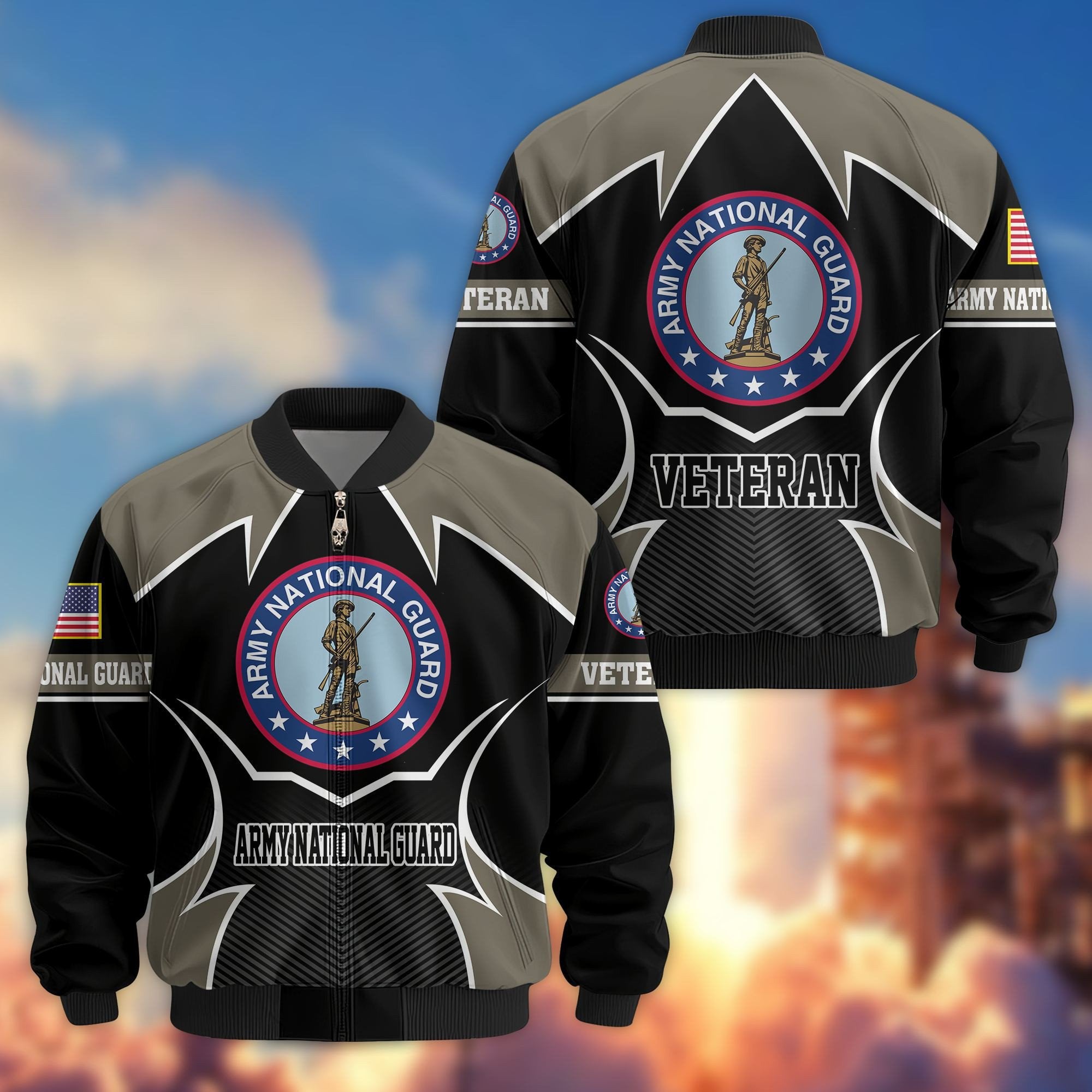 Premium US Veterans Bomber Jacket BPHN270811, Gifts For US Veterans, Gifts On Father's Day, Veterans Day.
