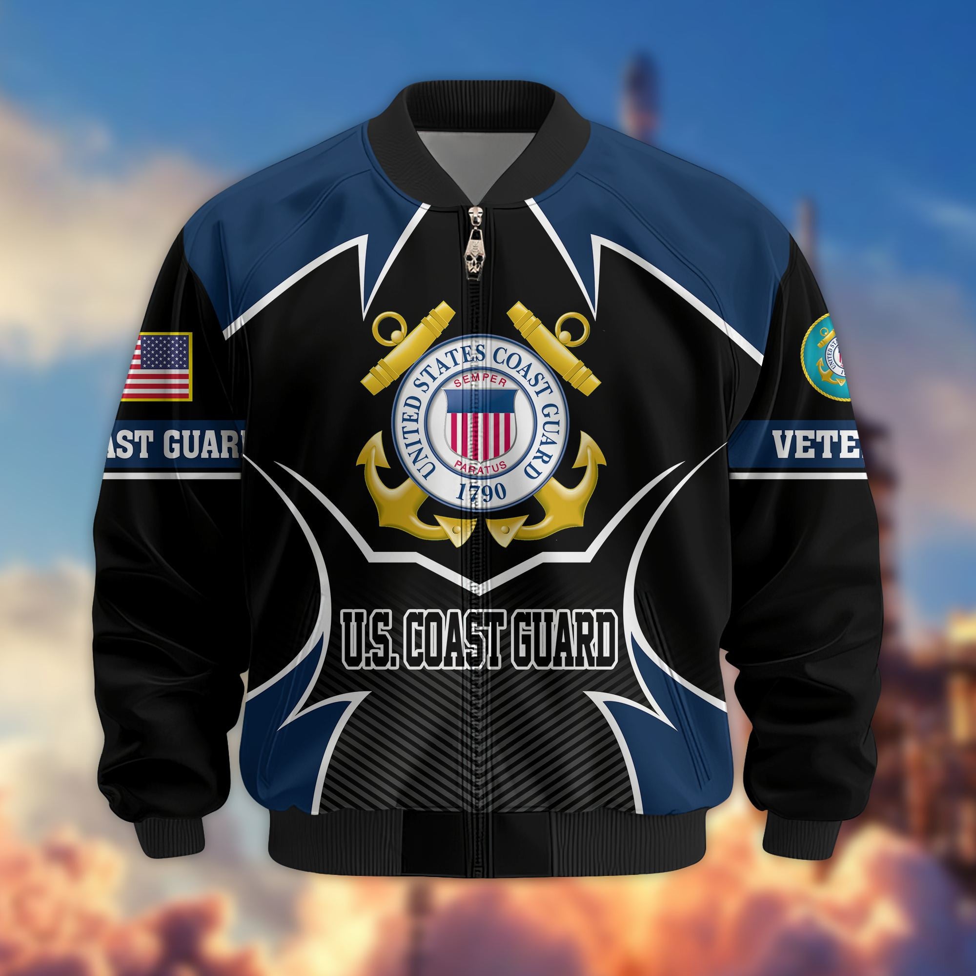 Premium US Veterans Bomber Jacket BPHN270811, Gifts For US Veterans, Gifts On Father's Day, Veterans Day.