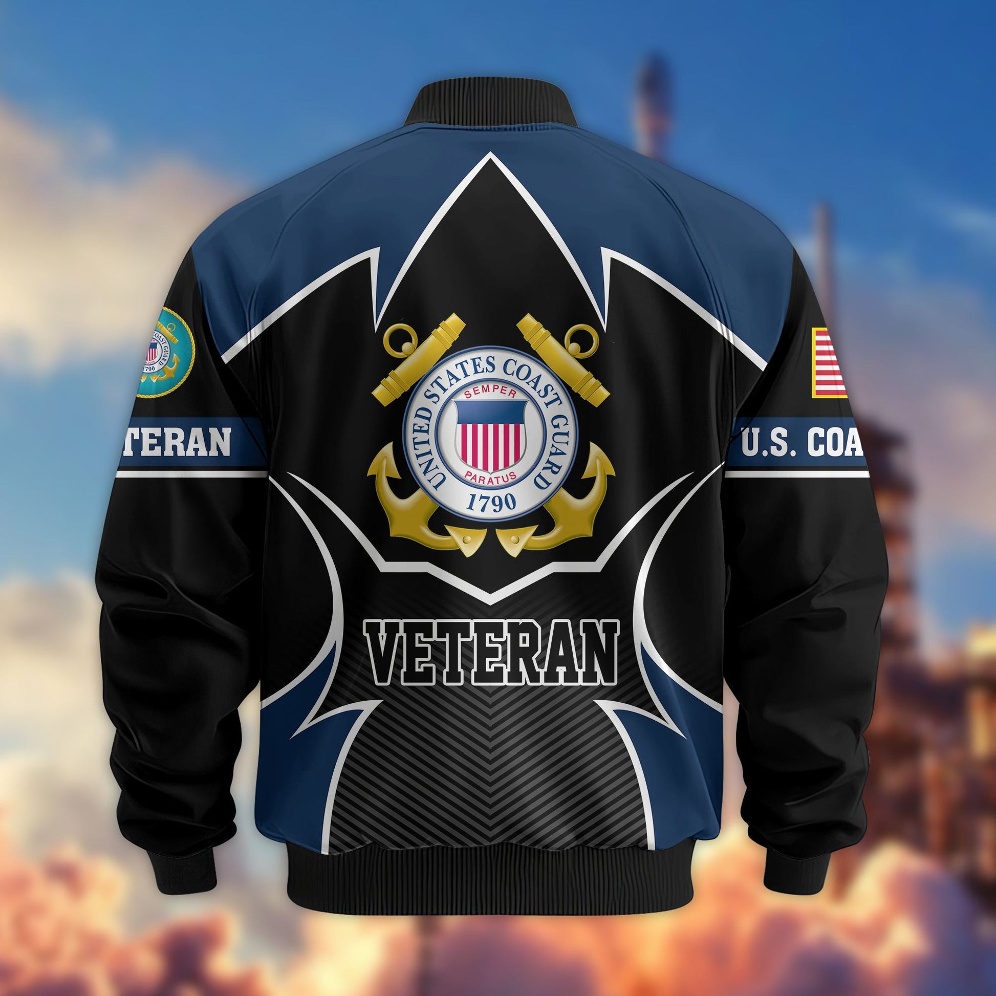 Premium US Veterans Bomber Jacket BPHN270811, Gifts For US Veterans, Gifts On Father's Day, Veterans Day.