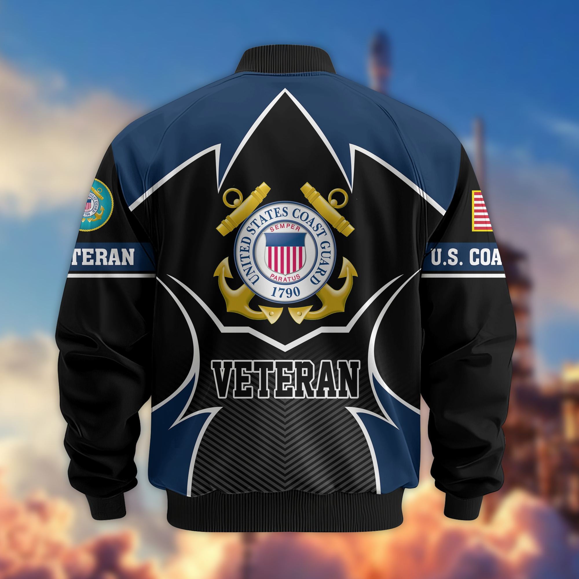 Premium US Veterans Bomber Jacket BPHN270811, Gifts For US Veterans, Gifts On Father's Day, Veterans Day.