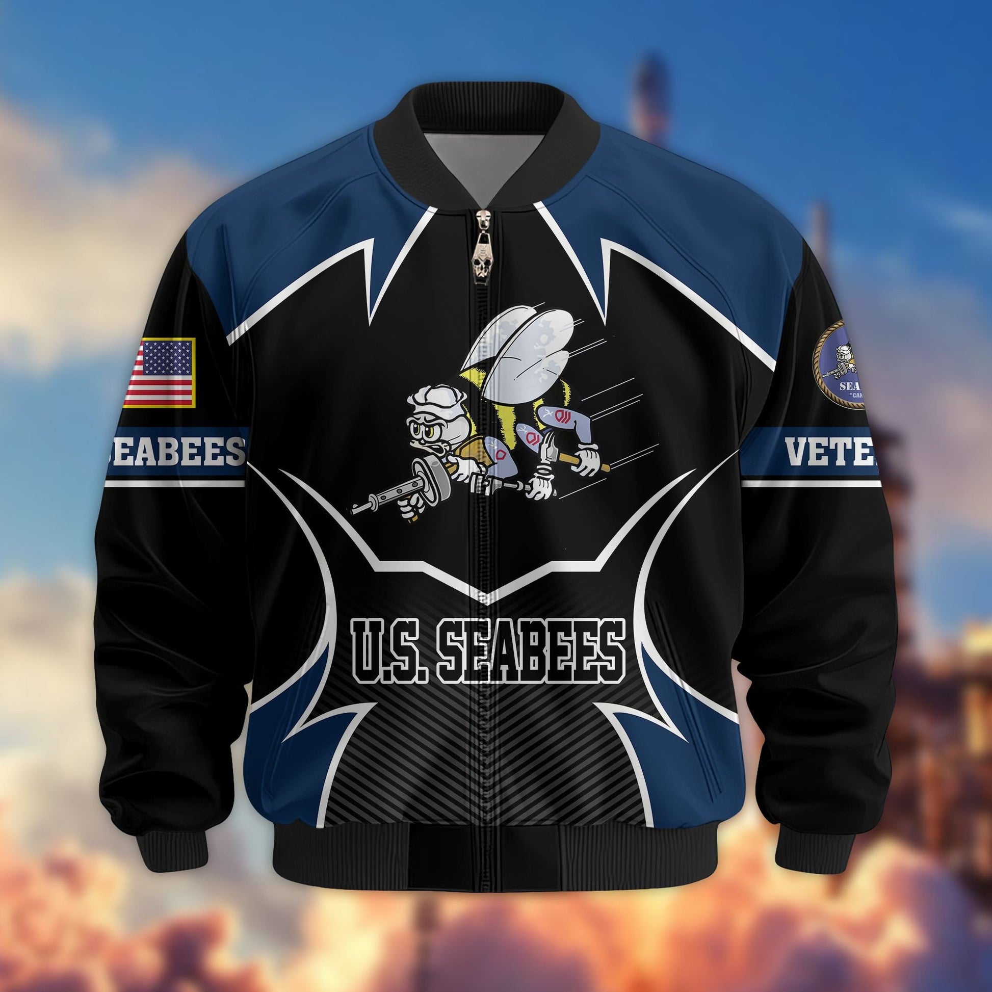 Premium US Veterans Bomber Jacket BPHN270811, Gifts For US Veterans, Gifts On Father's Day, Veterans Day.
