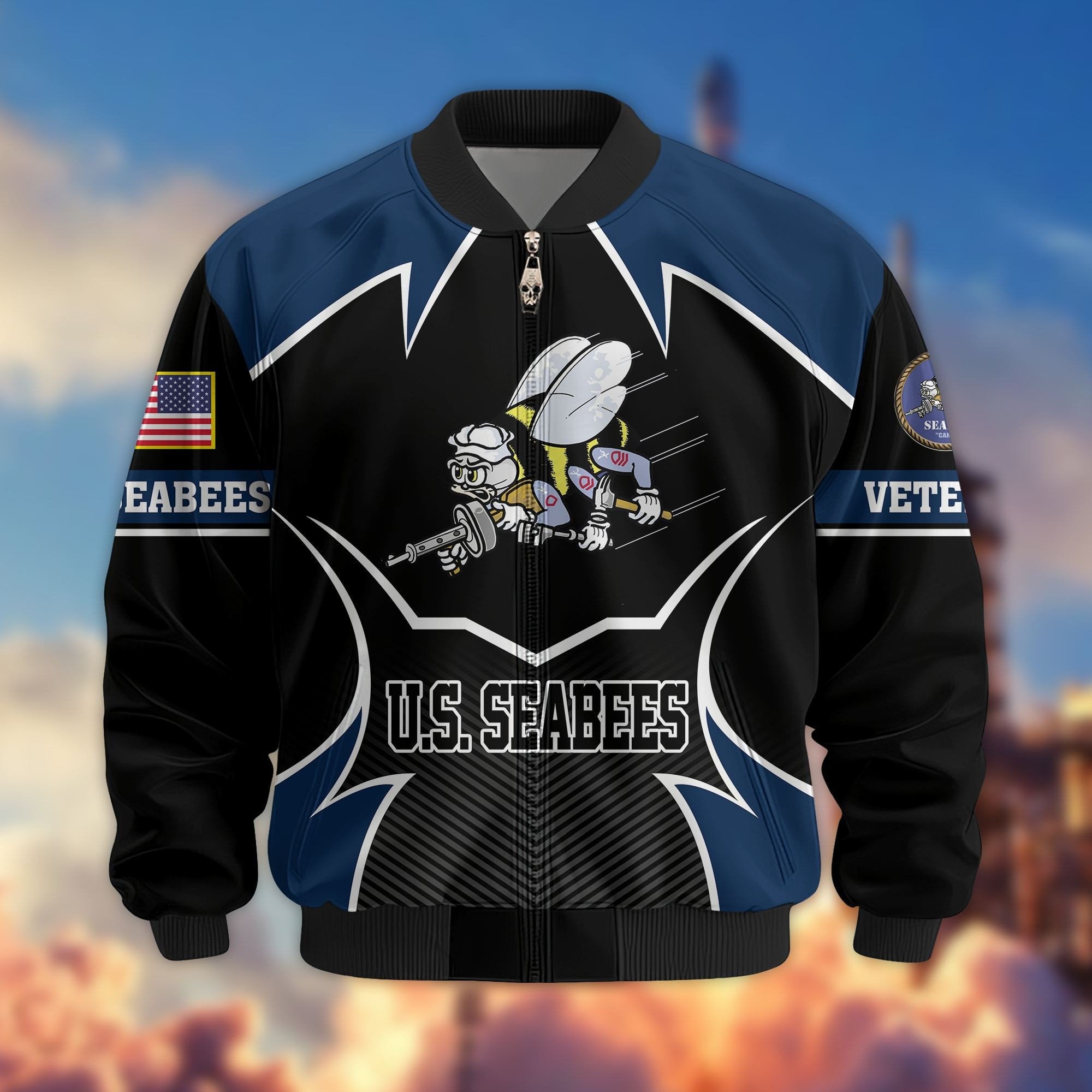Premium US Veterans Bomber Jacket BPHN270811, Gifts For US Veterans, Gifts On Father's Day, Veterans Day.