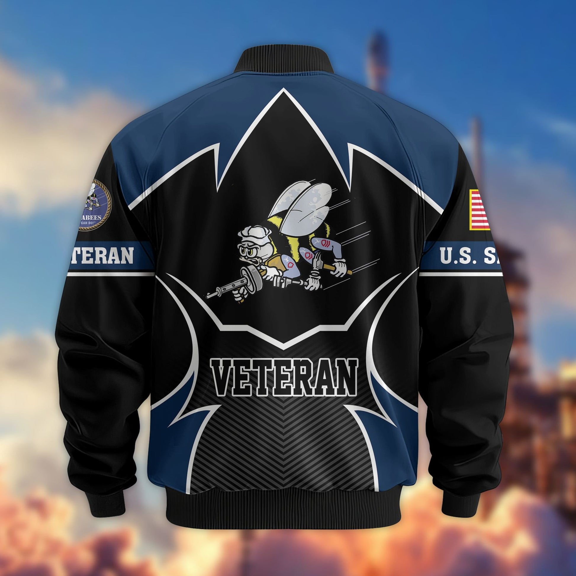 Premium US Veterans Bomber Jacket BPHN270811, Gifts For US Veterans, Gifts On Father's Day, Veterans Day.