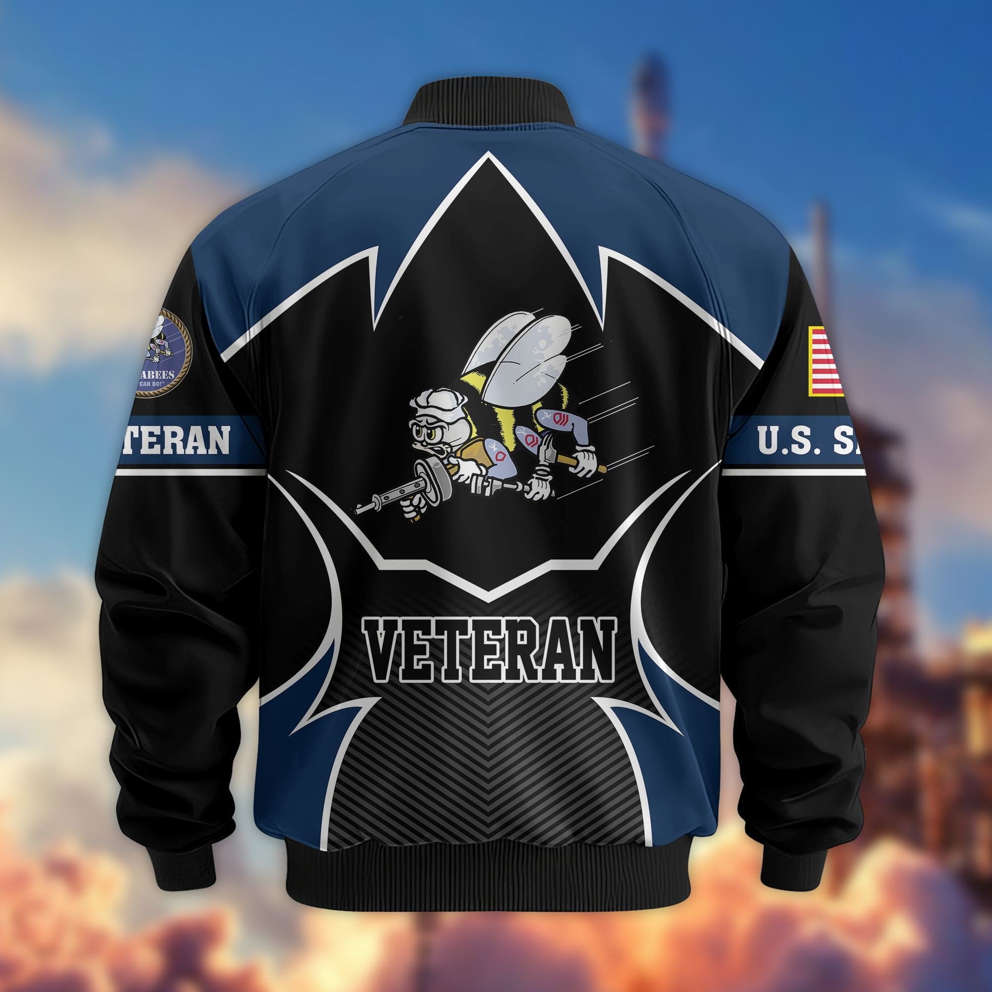 Premium US Veterans Bomber Jacket BPHN270811, Gifts For US Veterans, Gifts On Father's Day, Veterans Day.