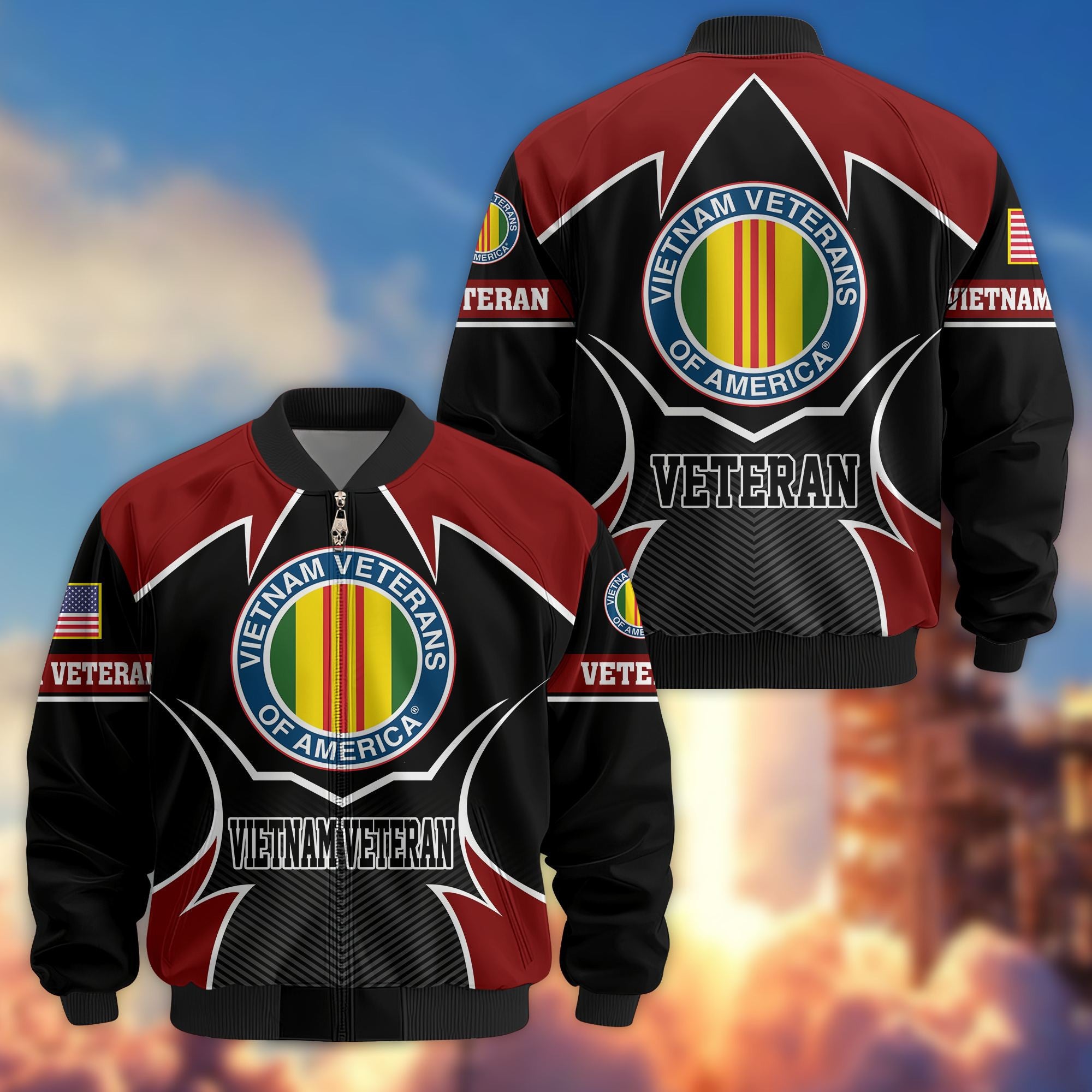Premium US Veterans Bomber Jacket BPHN270811, Gifts For US Veterans, Gifts On Father's Day, Veterans Day.