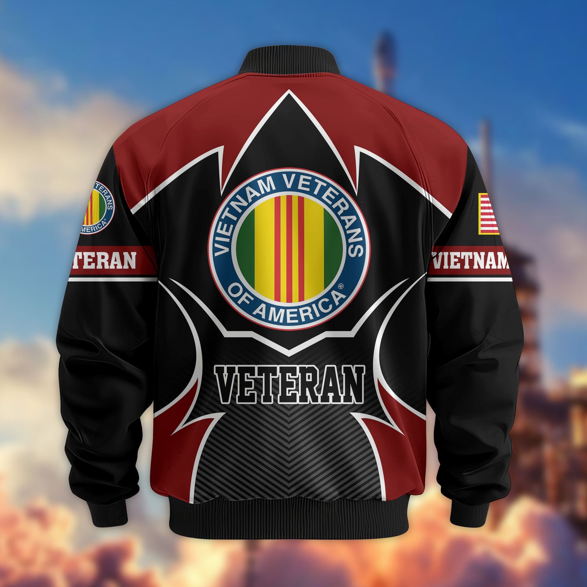 Premium US Veterans Bomber Jacket BPHN270811, Gifts For US Veterans, Gifts On Father's Day, Veterans Day.