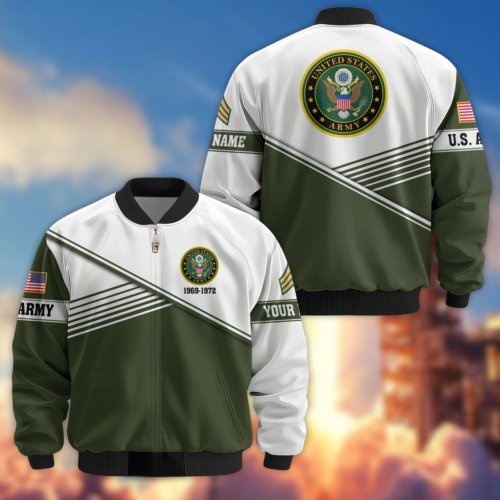 Premium Custom US Army Veteran Bomber Jacket VPVC805901, Gifts For US Army Veteran, Gifts On Father's Day, Veterans Day.
