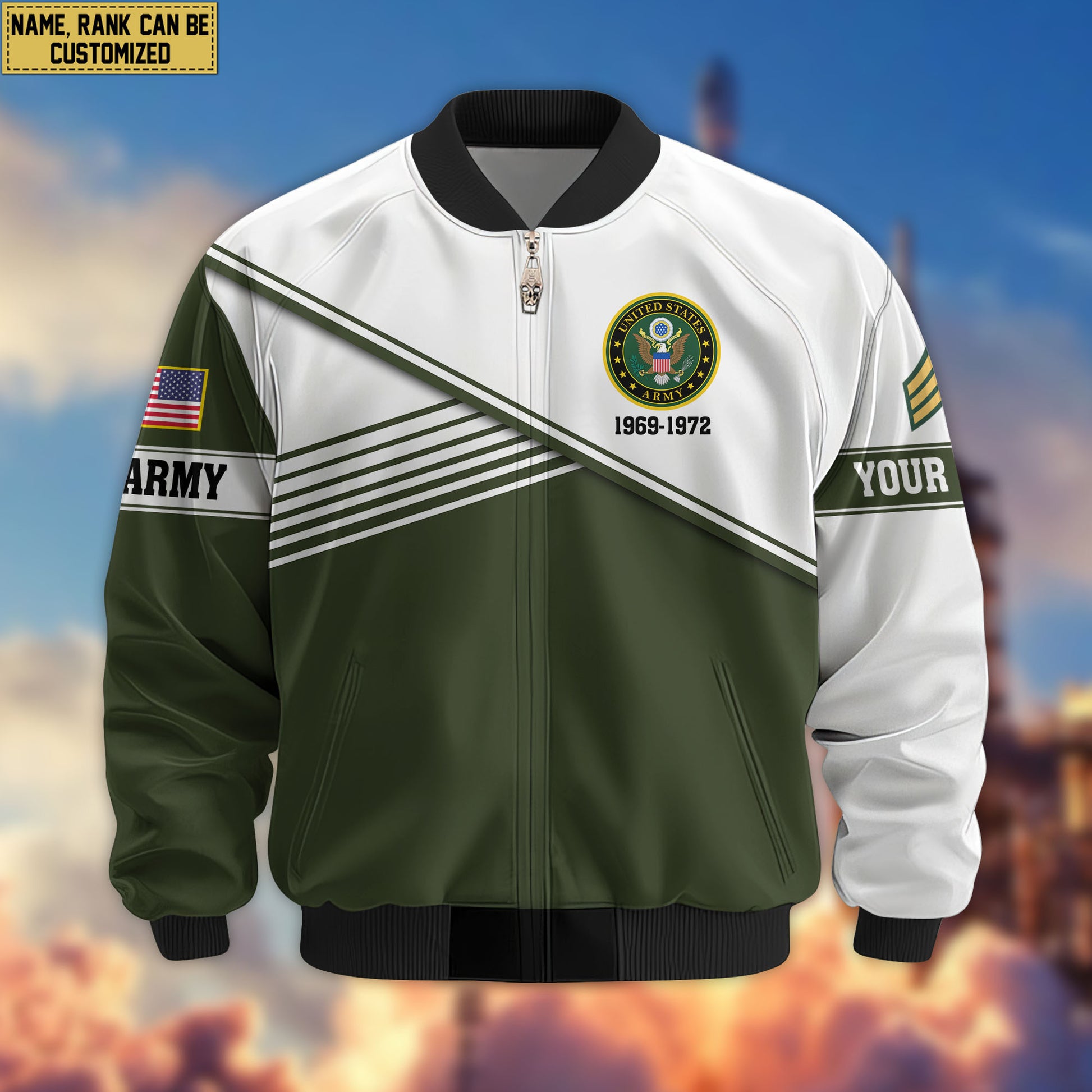 Premium Custom US Army Veteran Bomber Jacket VPVC805901, Gifts For US Army Veteran, Gifts On Father's Day, Veterans Day.