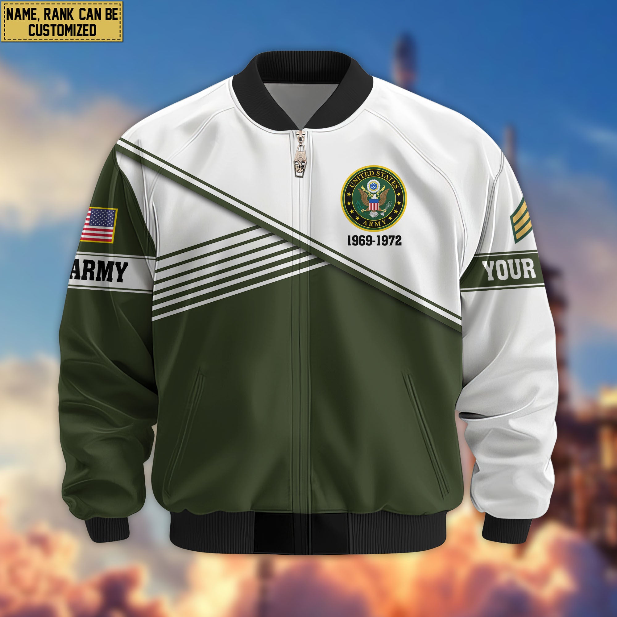 Premium Custom US Army Veteran Bomber Jacket VPVC805901, Gifts For US Army Veteran, Gifts On Father's Day, Veterans Day.