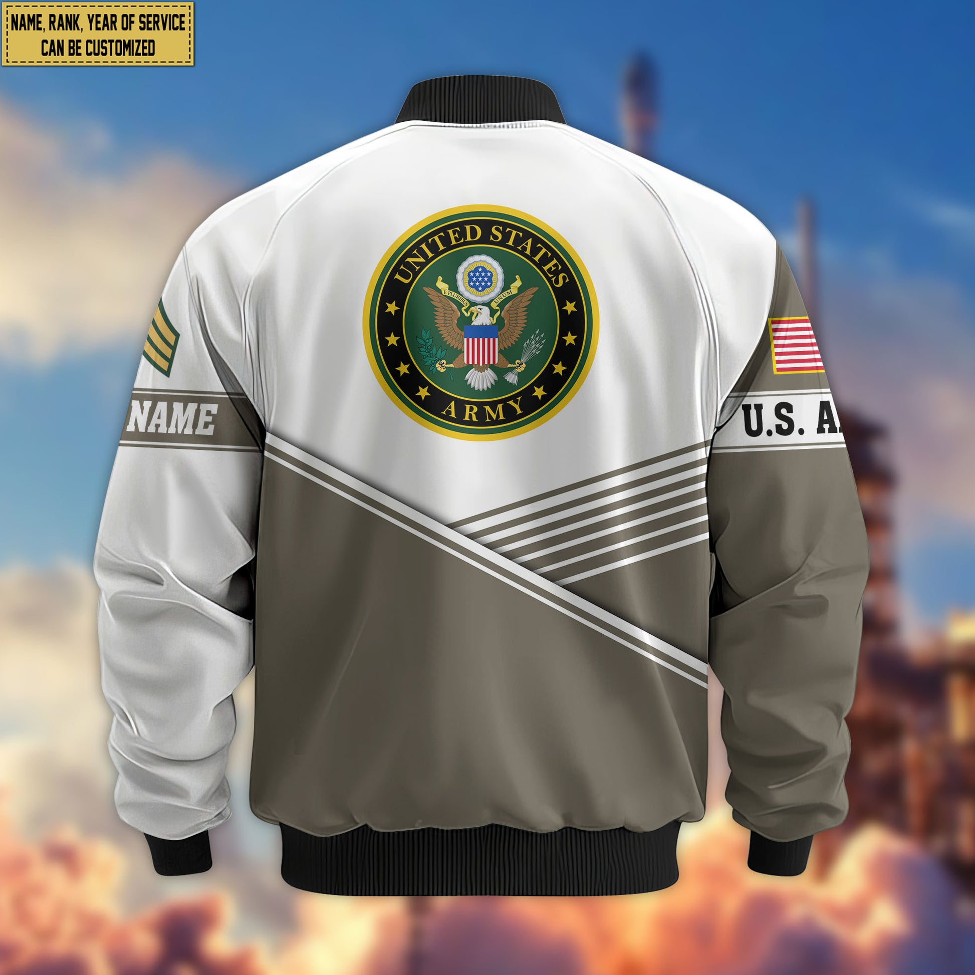 Premium Custom US Army Veteran Bomber Jacket VPVC805910, Gifts For US Army Veteran, Gifts On Father's Day, Veterans Day.