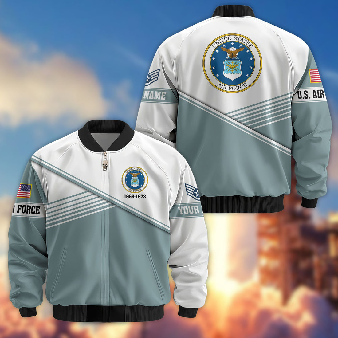 Premium Custom USAF Veteran Bomber Jacket VPVC805904, Gifts For US Air Force Veteran, Gifts On Father's Day, Veterans Day.