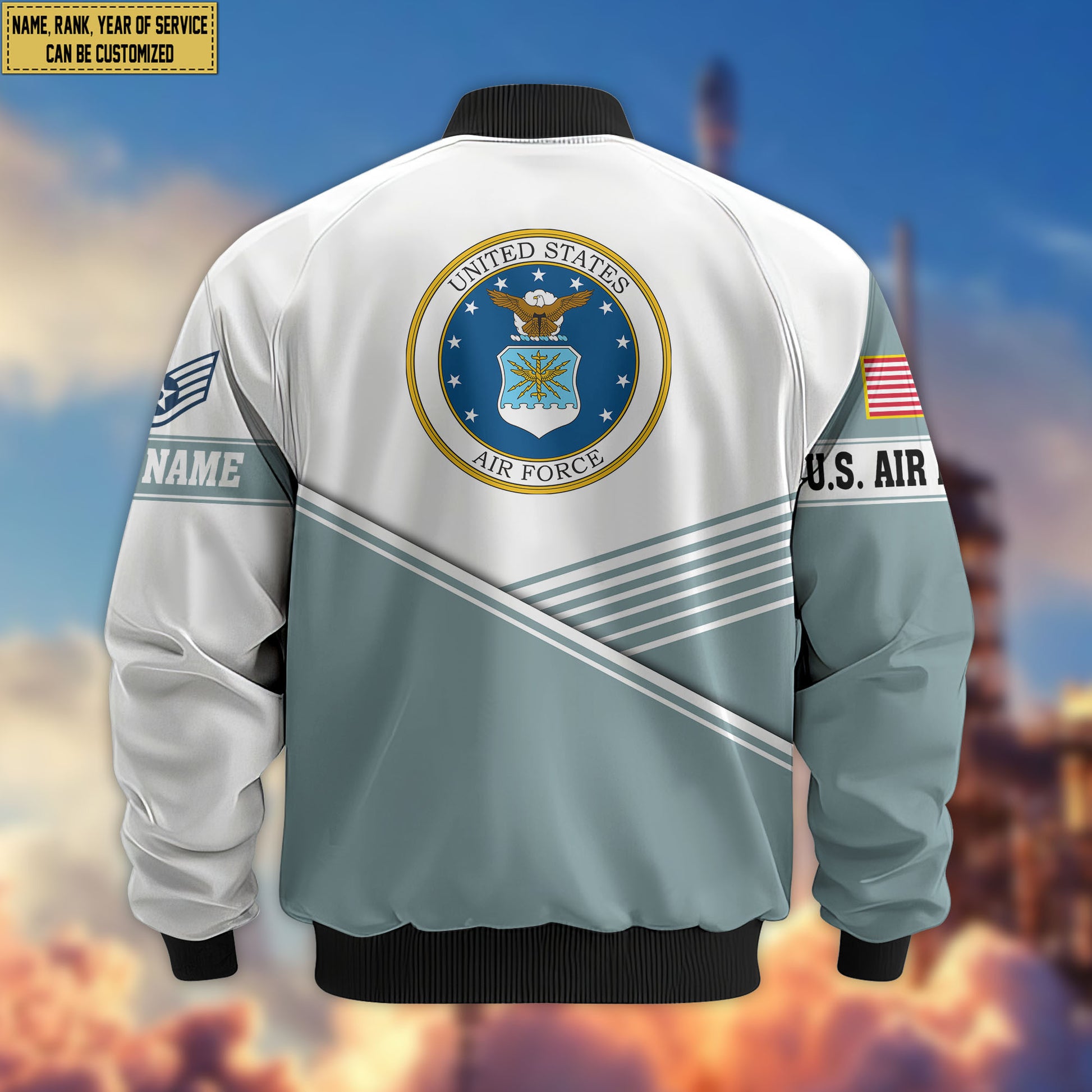 Premium Custom USAF Veteran Bomber Jacket VPVC805904, Gifts For US Air Force Veteran, Gifts On Father's Day, Veterans Day.