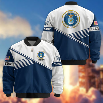 Premium Custom USAF Veteran Bomber Jacket VPVC805912, Gifts For US Air Force Veteran, Gifts On Father's Day, Veterans Day.