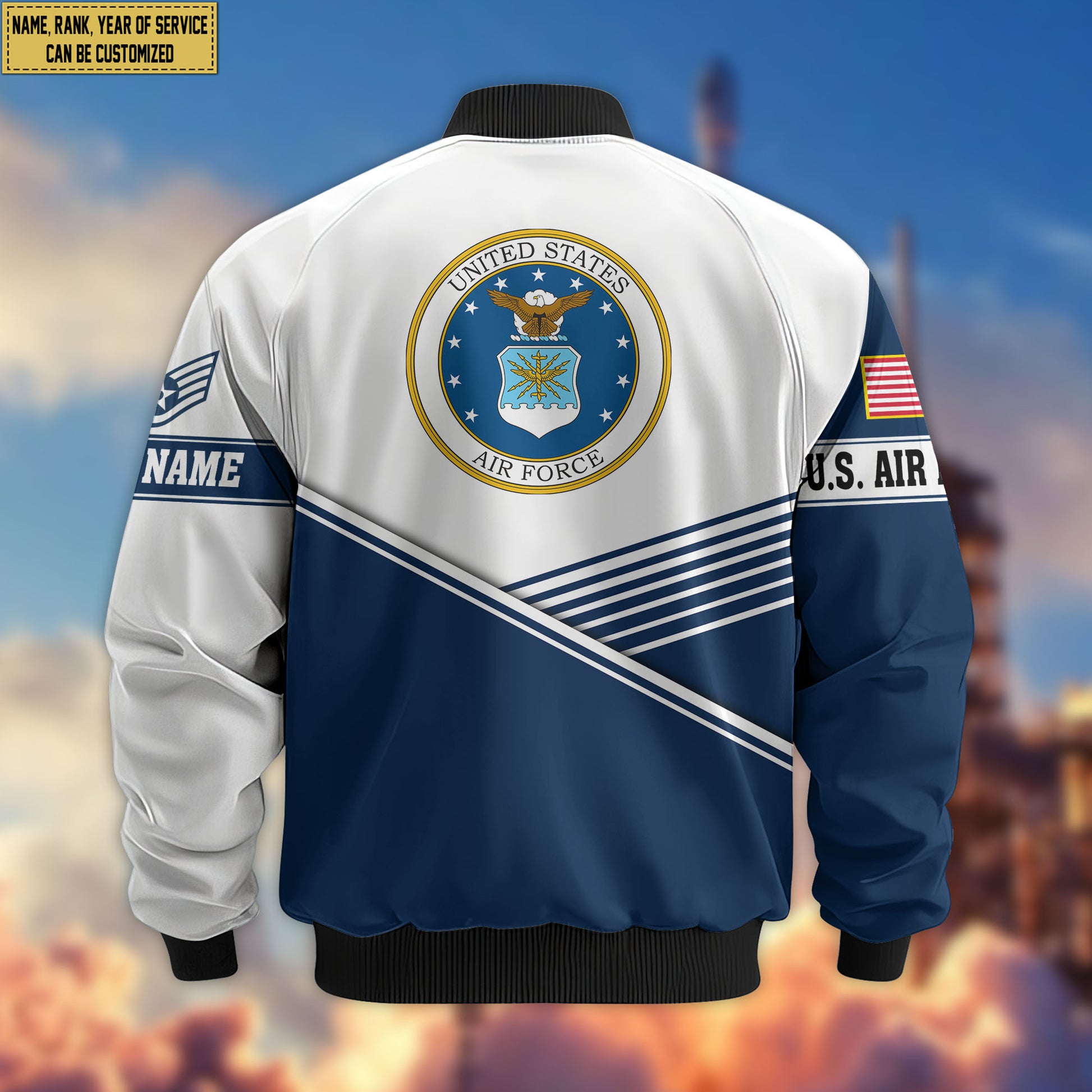 Premium Custom USAF Veteran Bomber Jacket VPVC805912, Gifts For US Air Force Veteran, Gifts On Father's Day, Veterans Day.