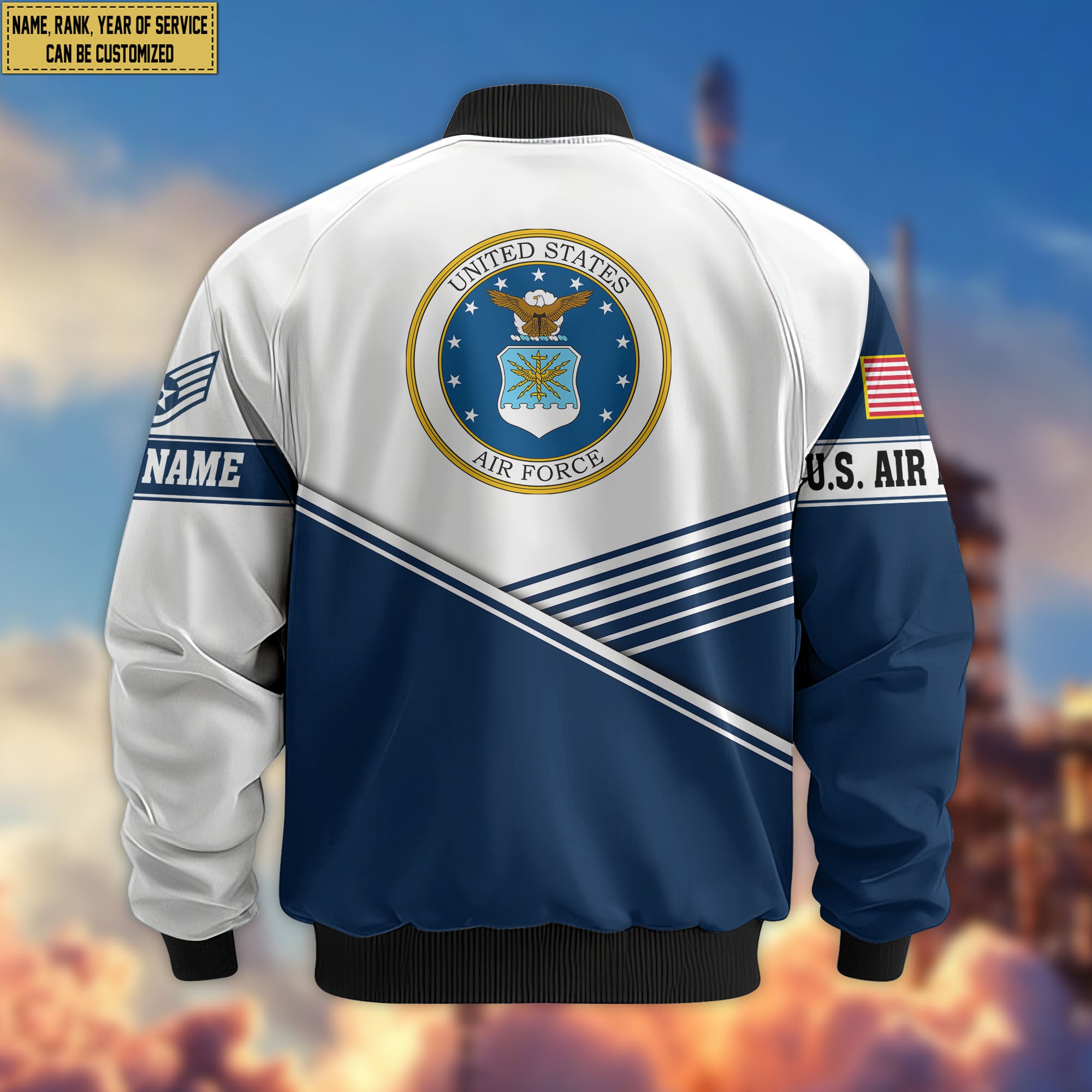 Premium Custom USAF Veteran Bomber Jacket VPVC805912, Gifts For US Air Force Veteran, Gifts On Father's Day, Veterans Day.