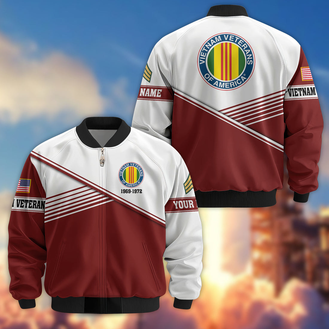 Premium Custom Vietnam Veteran Bomber Jacket VPVC805906, Gifts For Vietnam Veteran, Gifts On Father's Day, Veterans Day.