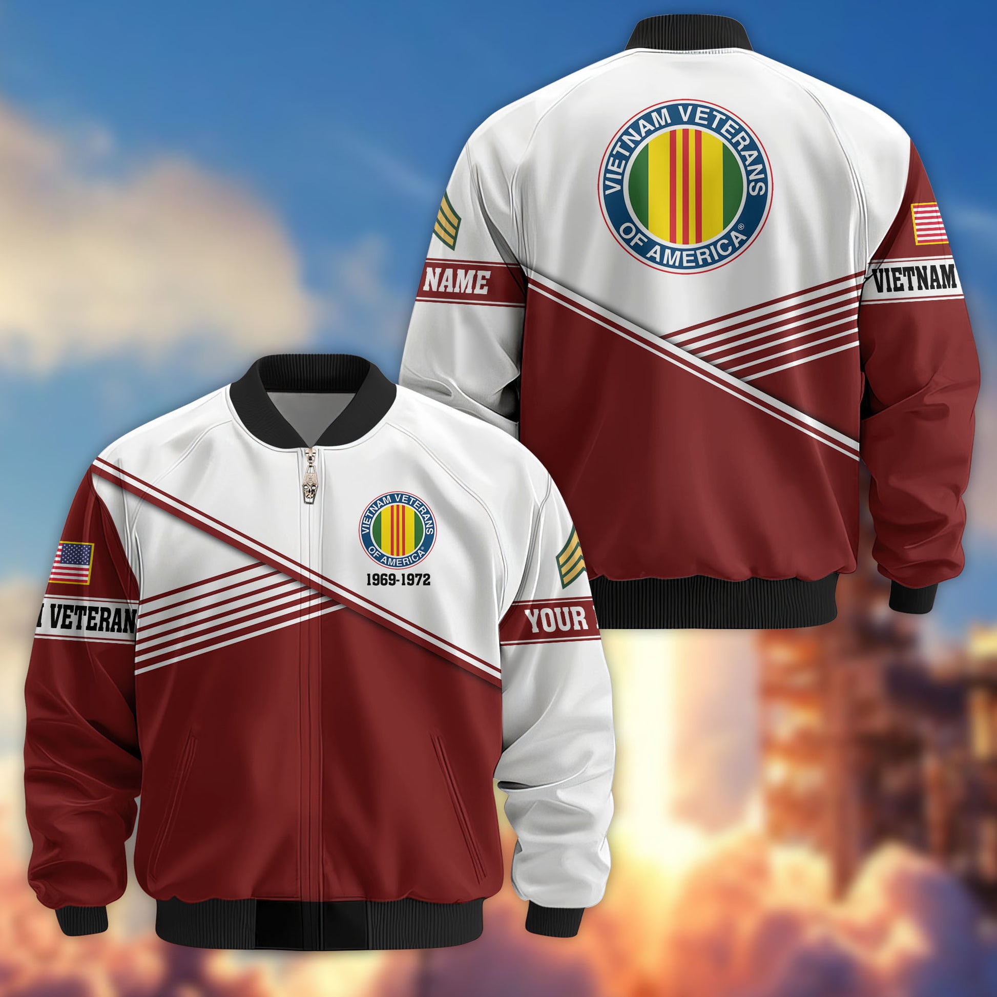 Premium Custom Vietnam Veteran Bomber Jacket VPVC805906, Gifts For Vietnam Veteran, Gifts On Father's Day, Veterans Day.