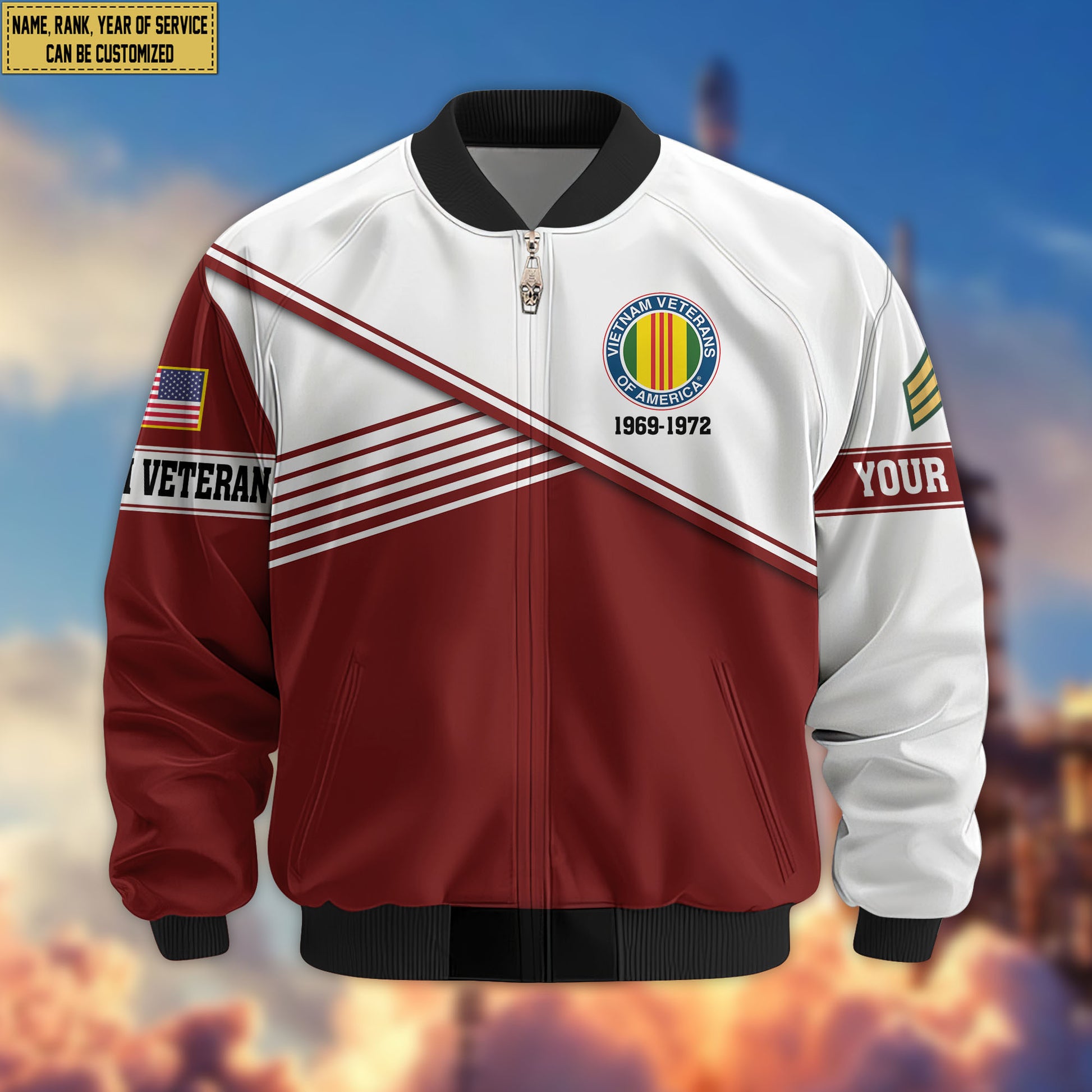 Premium Custom Vietnam Veteran Bomber Jacket VPVC805906, Gifts For Vietnam Veteran, Gifts On Father's Day, Veterans Day.
