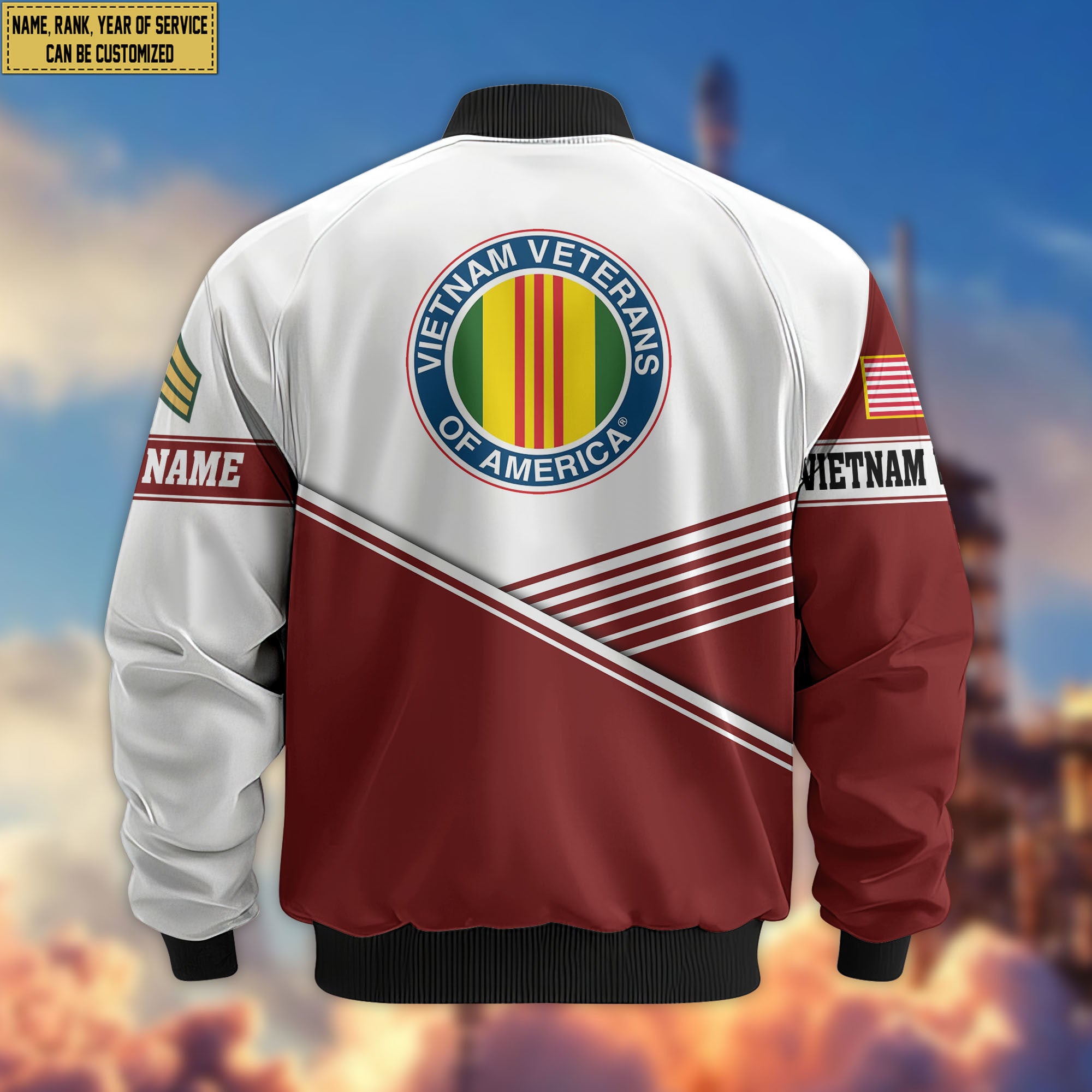 Premium Custom Vietnam Veteran Bomber Jacket VPVC805906, Gifts For Vietnam Veteran, Gifts On Father's Day, Veterans Day.