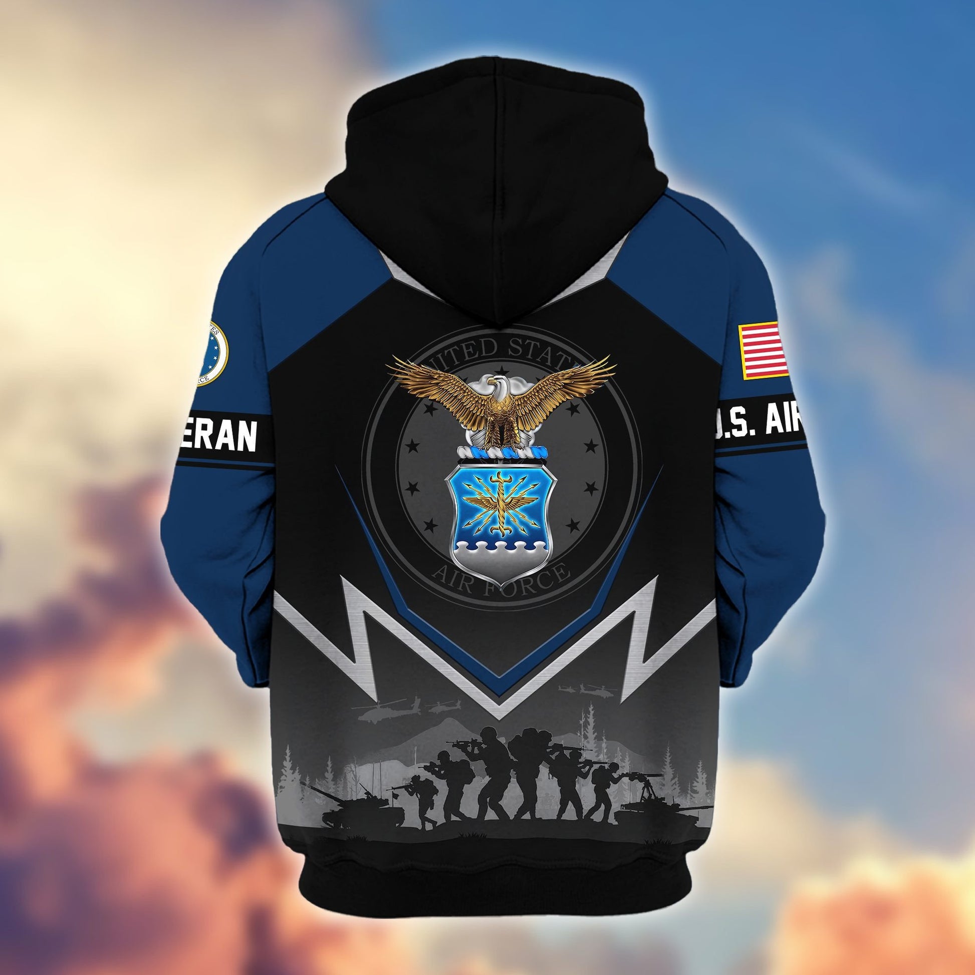 Premium US Veterans Zip Hoodie BPHN120911, Gifts For US Veterans, Gifts On Father's Day, Veterans Day.