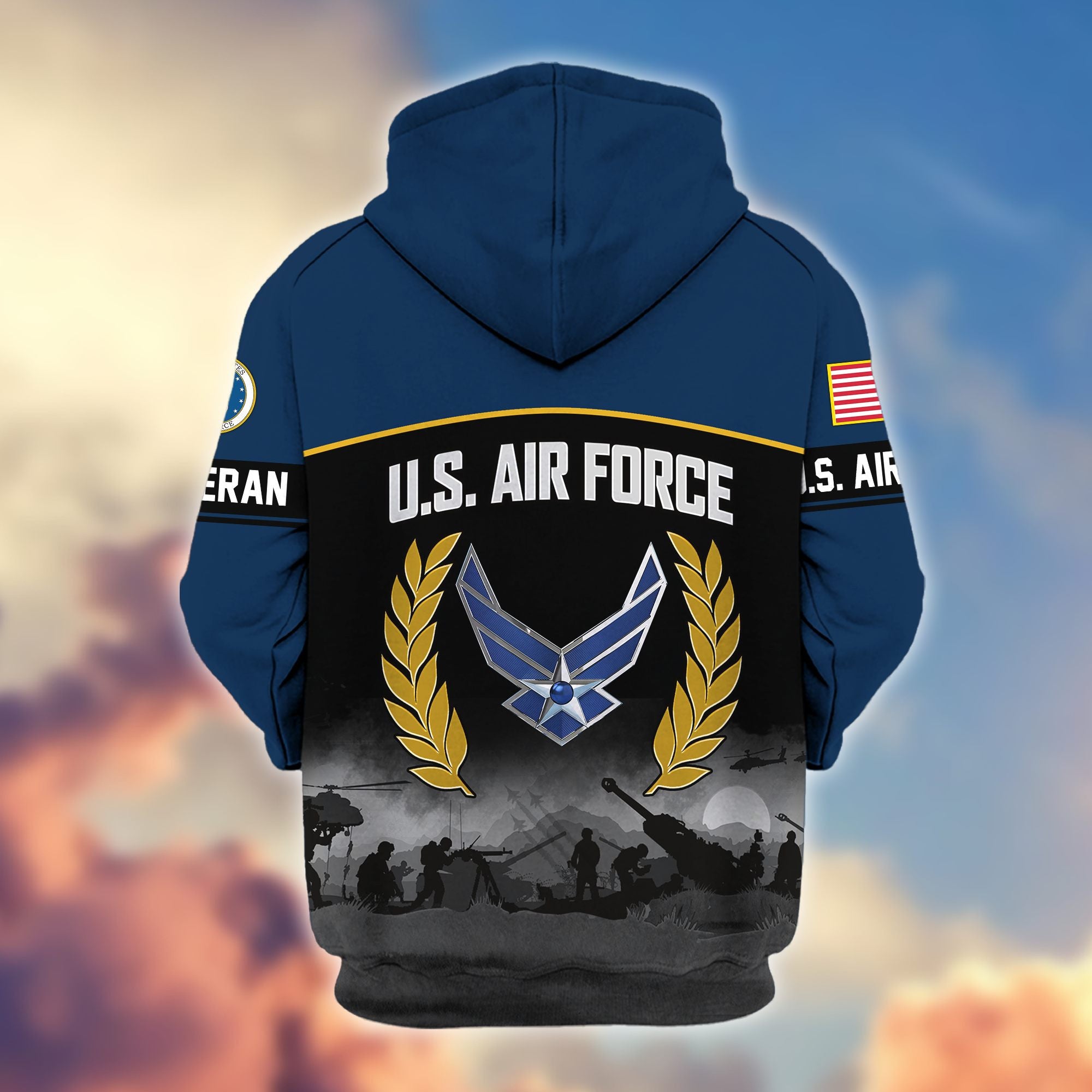 Premium US Veterans Zip Hoodie BPHN170913, Gifts For US Veterans, Gifts On Father's Day, Veterans Day.