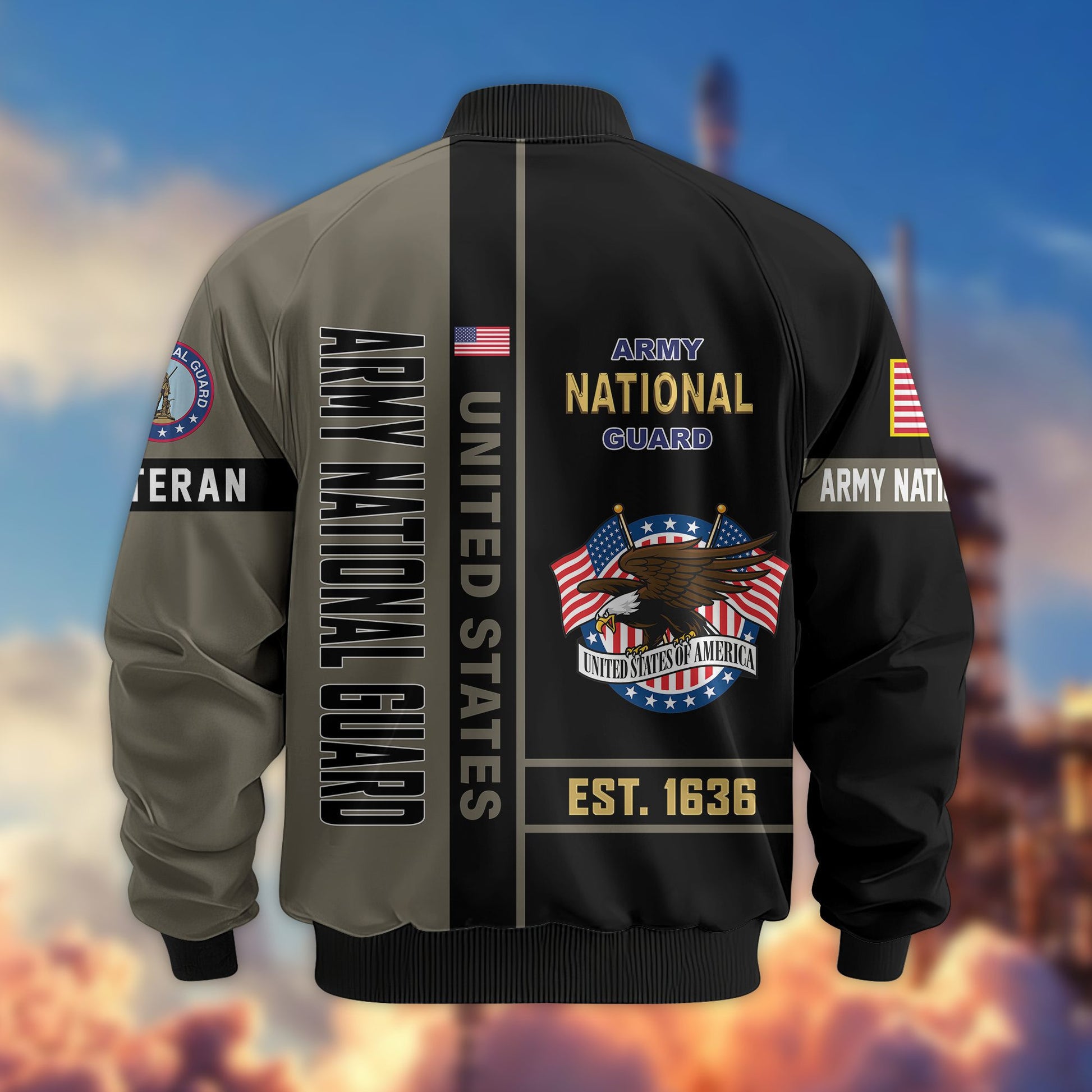 Premium US Veterans Bomber Jacket BPHN250912, Gifts For US Veterans, Gifts On Father's Day, Veterans Day.