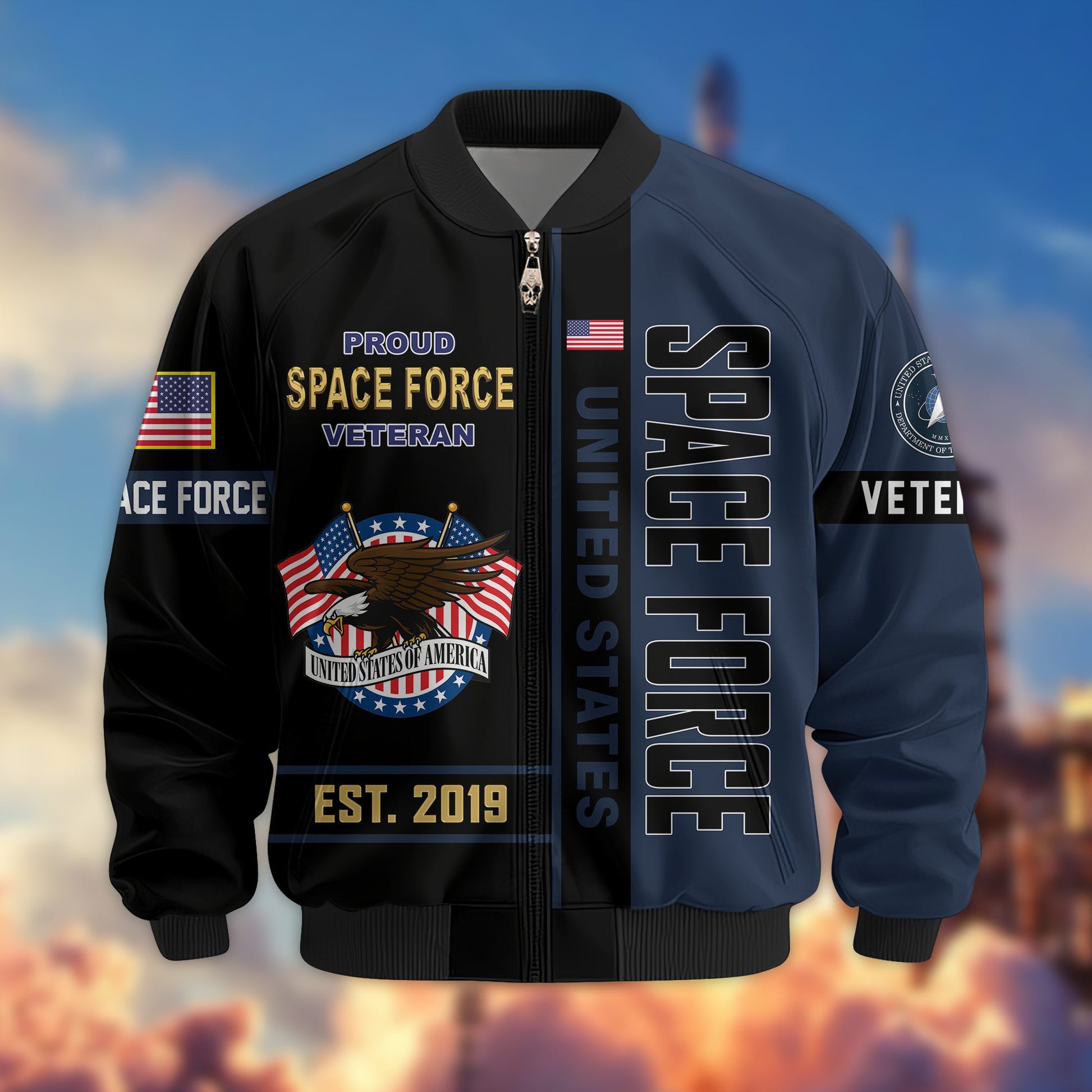 Premium US Veterans Bomber Jacket BPHN250912, Gifts For US Veterans, Gifts On Father's Day, Veterans Day.