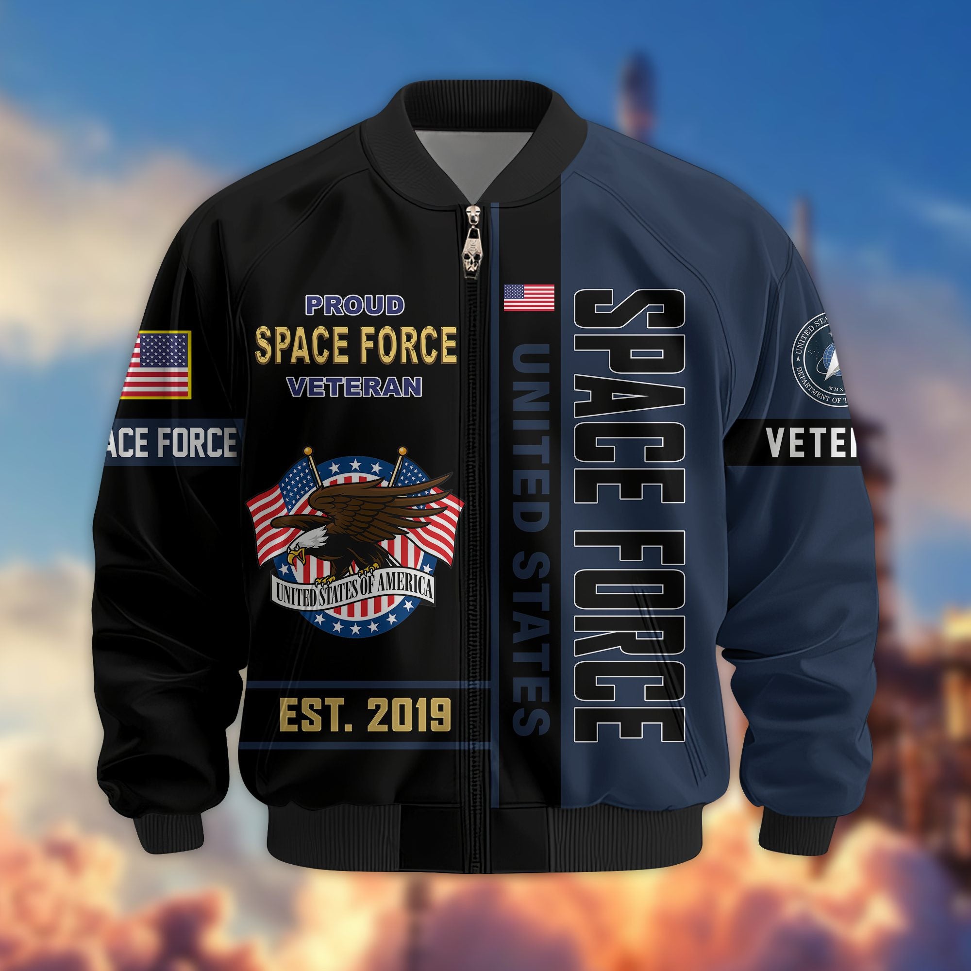 Premium US Veterans Bomber Jacket BPHN250912, Gifts For US Veterans, Gifts On Father's Day, Veterans Day.