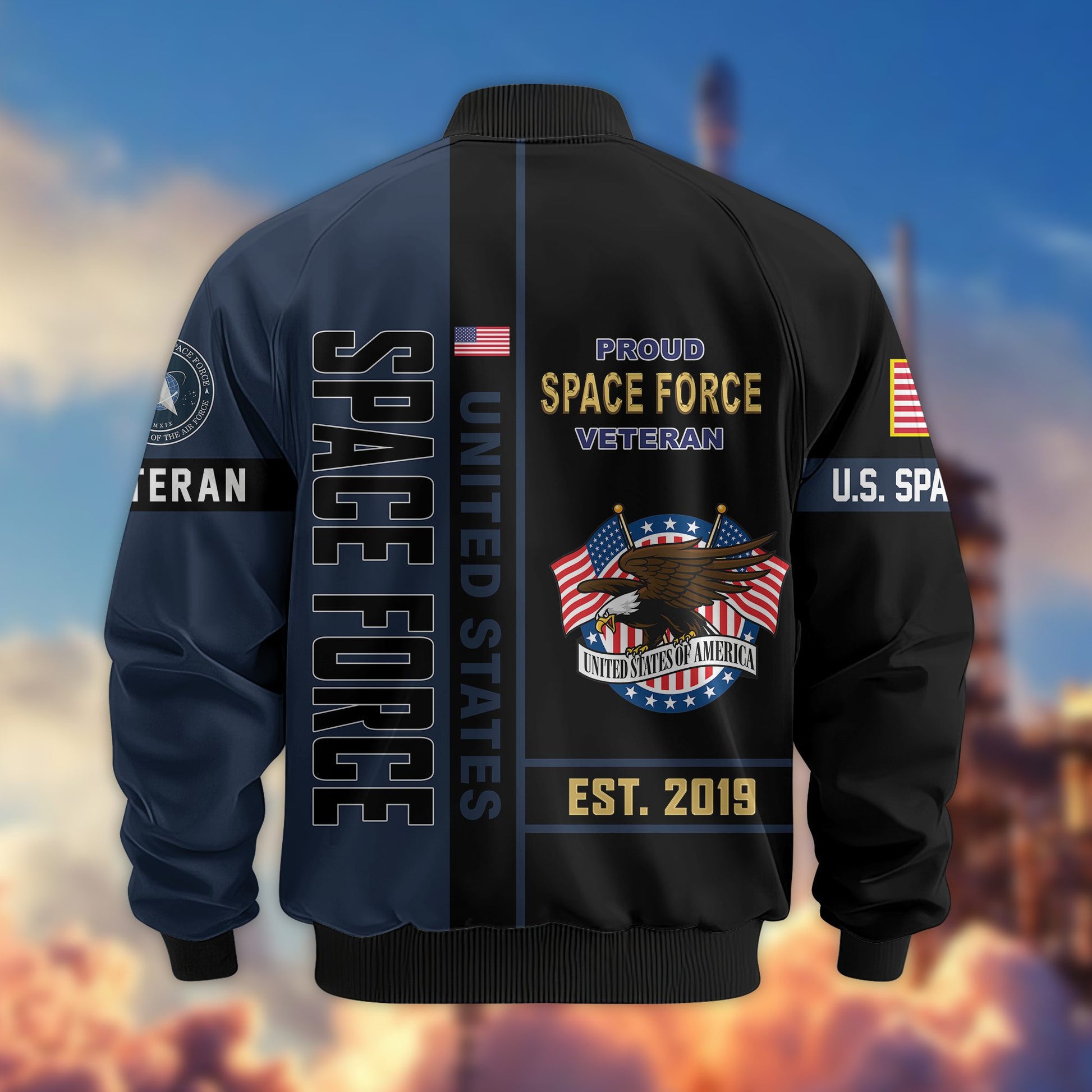 Premium US Veterans Bomber Jacket BPHN250912, Gifts For US Veterans, Gifts On Father's Day, Veterans Day.