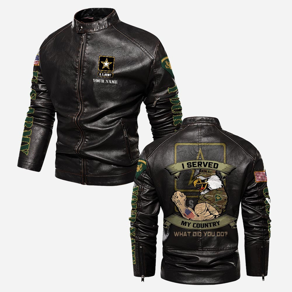 Premium Custom US Army Veteran Leather Jacket VPVC702315, Gifts For Army Veteran, Gifts On Father's Day, Veterans Day.