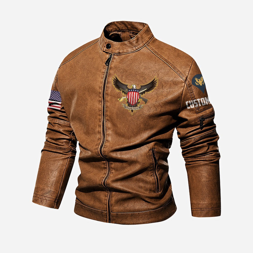 Premium Custom US Veteran Leather Jacket VPVC702335, Gifts For US Veteran, Gifts On Father's Day, Veterans Day.