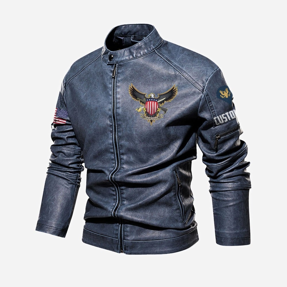 Premium Custom US Veteran Leather Jacket VPVC702336, Gifts For US Veteran, Gifts On Father's Day, Veterans Day.