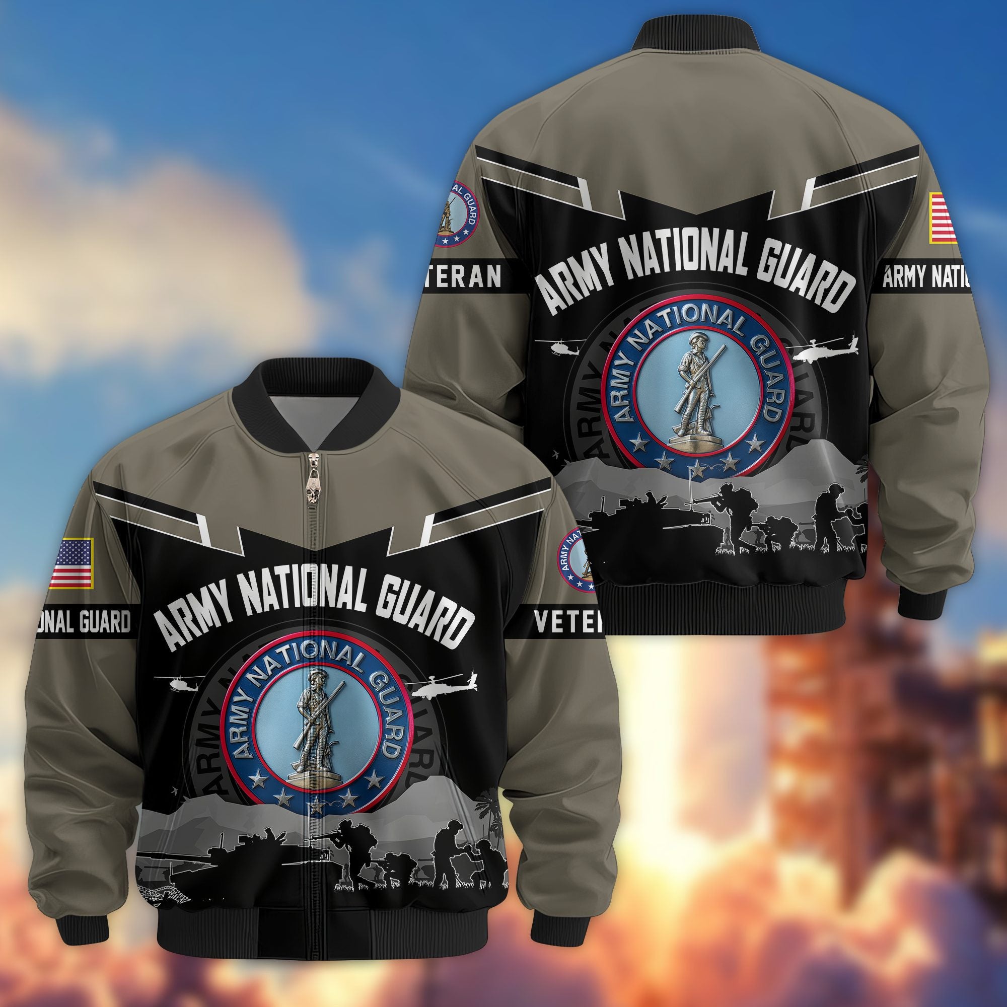 Premium US Veterans Bomber Jacket BPHN260911, Gifts For US Veterans, Gifts On Father's Day, Veterans Day.