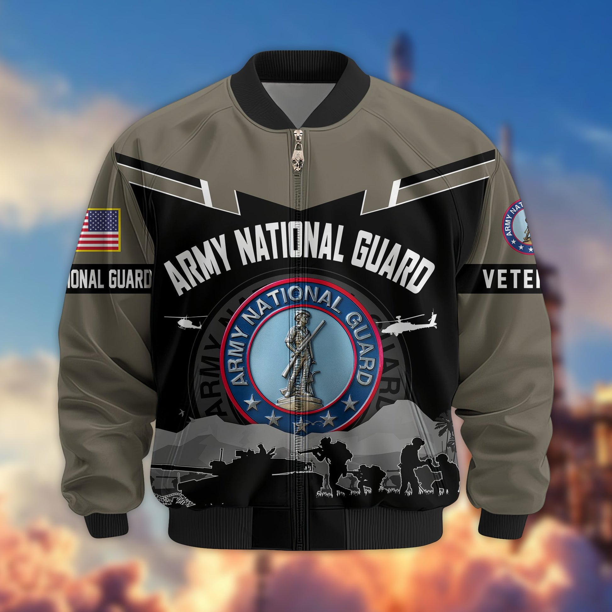 Premium US Veterans Bomber Jacket BPHN260911, Gifts For US Veterans, Gifts On Father's Day, Veterans Day.