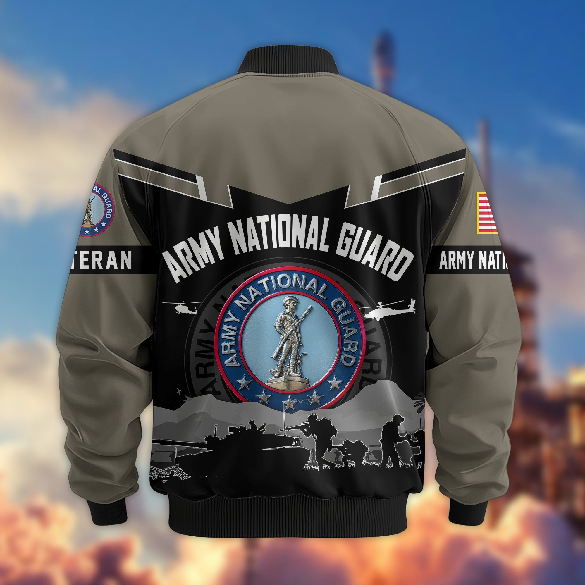 Premium US Veterans Bomber Jacket BPHN260911, Gifts For US Veterans, Gifts On Father's Day, Veterans Day.