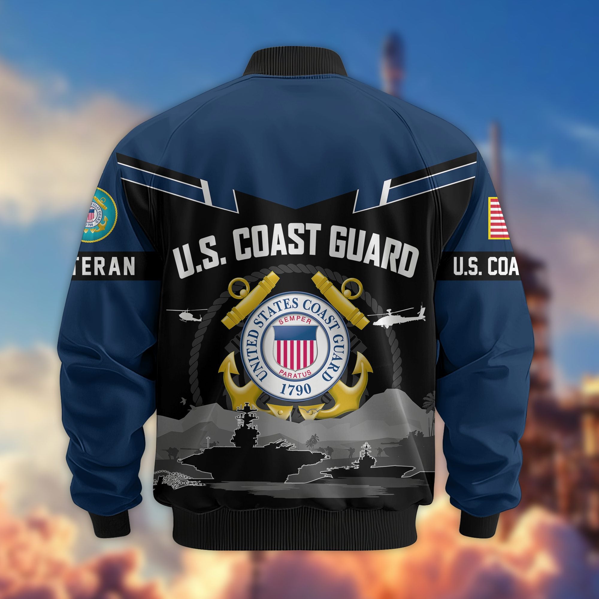 Premium US Veterans Bomber Jacket BPHN260911, Gifts For US Veterans, Gifts On Father's Day, Veterans Day.